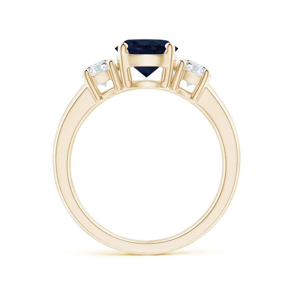 7mm A Classic Blue Sapphire and Diamond Three Stone Engagement Ring in Yellow Gold side 199