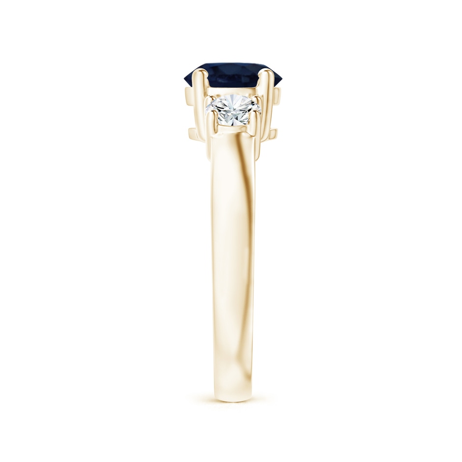 7mm A Classic Blue Sapphire and Diamond Three Stone Engagement Ring in Yellow Gold side 299