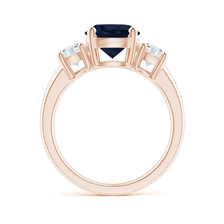 8mm A Classic Blue Sapphire and Diamond Three Stone Engagement Ring in Rose Gold side 199