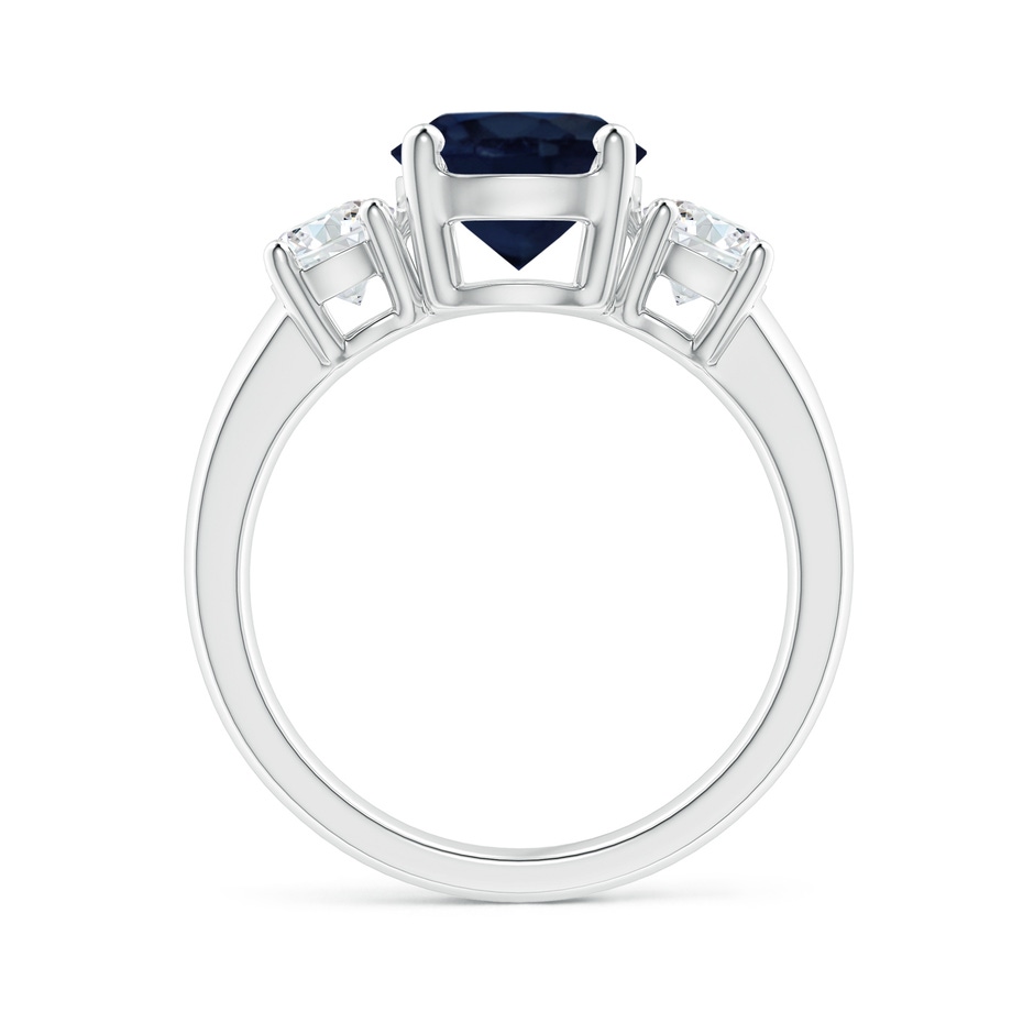 8mm A Classic Blue Sapphire and Diamond Three Stone Engagement Ring in White Gold side 199