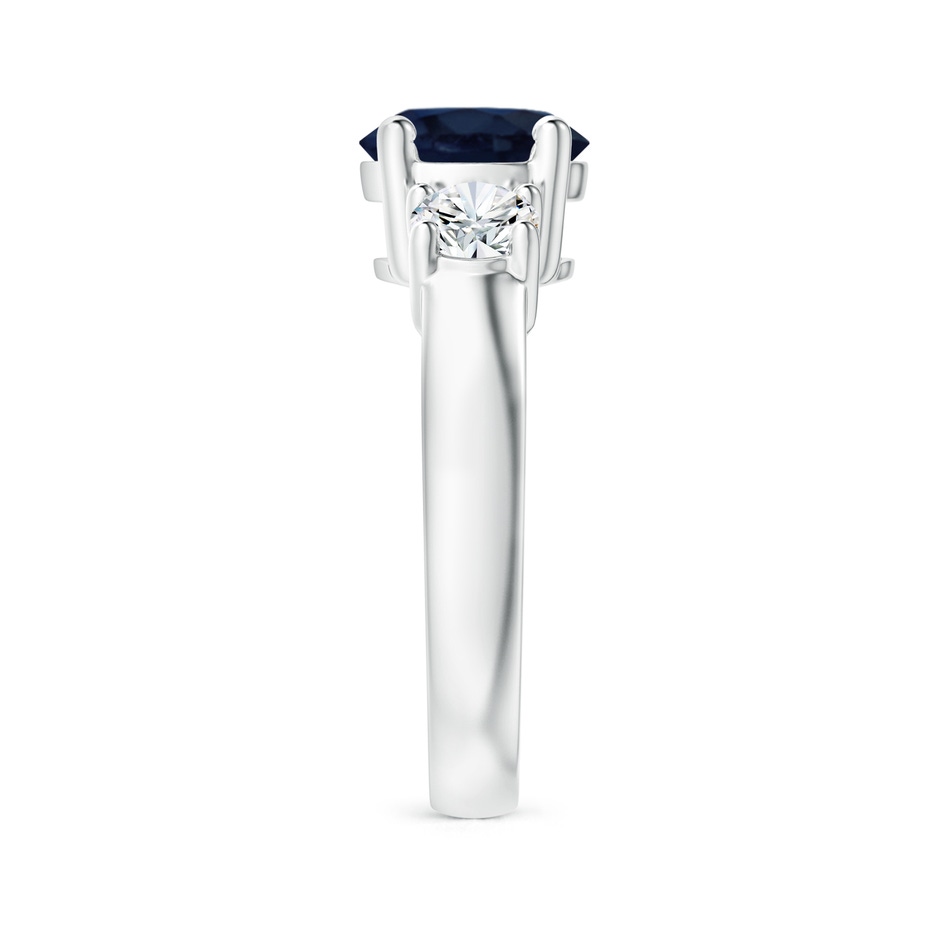 8mm A Classic Blue Sapphire and Diamond Three Stone Engagement Ring in White Gold side 299