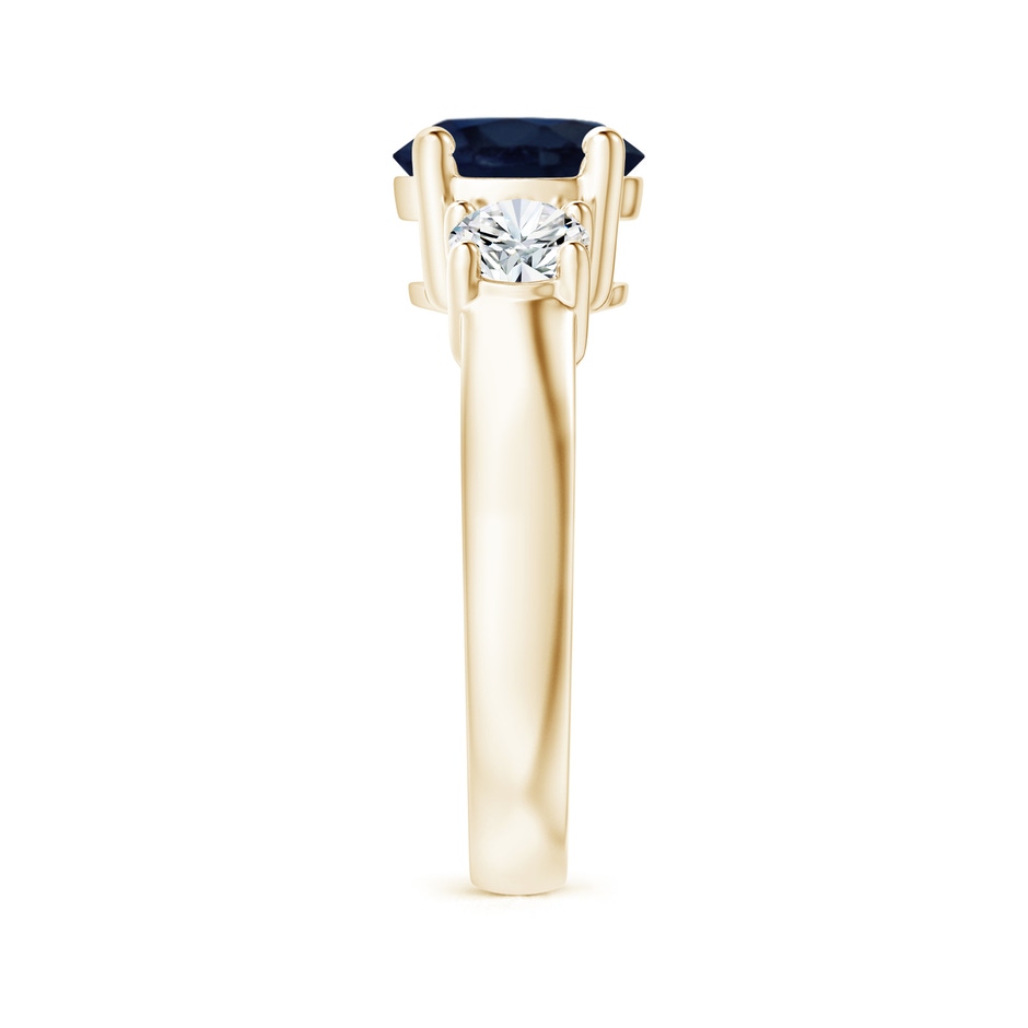 8mm A Classic Blue Sapphire and Diamond Three Stone Engagement Ring in Yellow Gold side 299