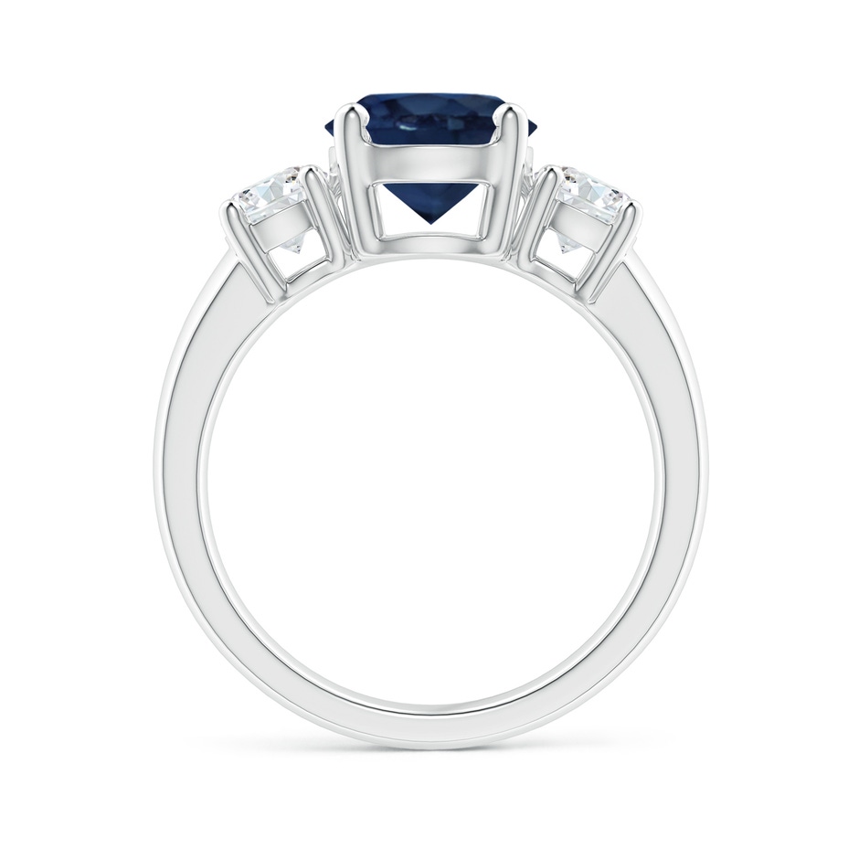 8mm AA Classic Blue Sapphire and Diamond Three Stone Engagement Ring in P950 Platinum side 199
