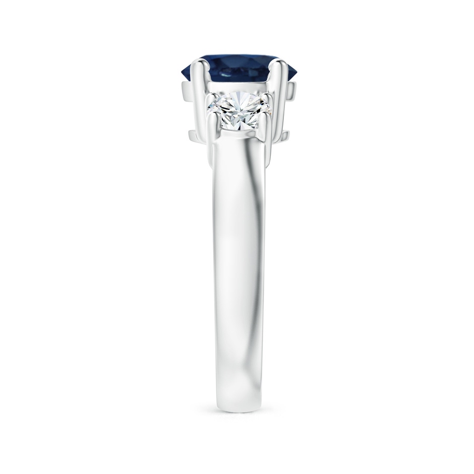 8mm AA Classic Blue Sapphire and Diamond Three Stone Engagement Ring in P950 Platinum side 299