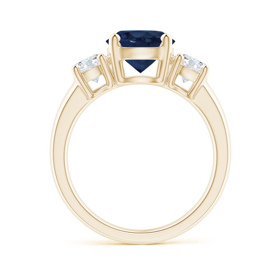 8mm AA Classic Blue Sapphire and Diamond Three Stone Engagement Ring in Yellow Gold side 199
