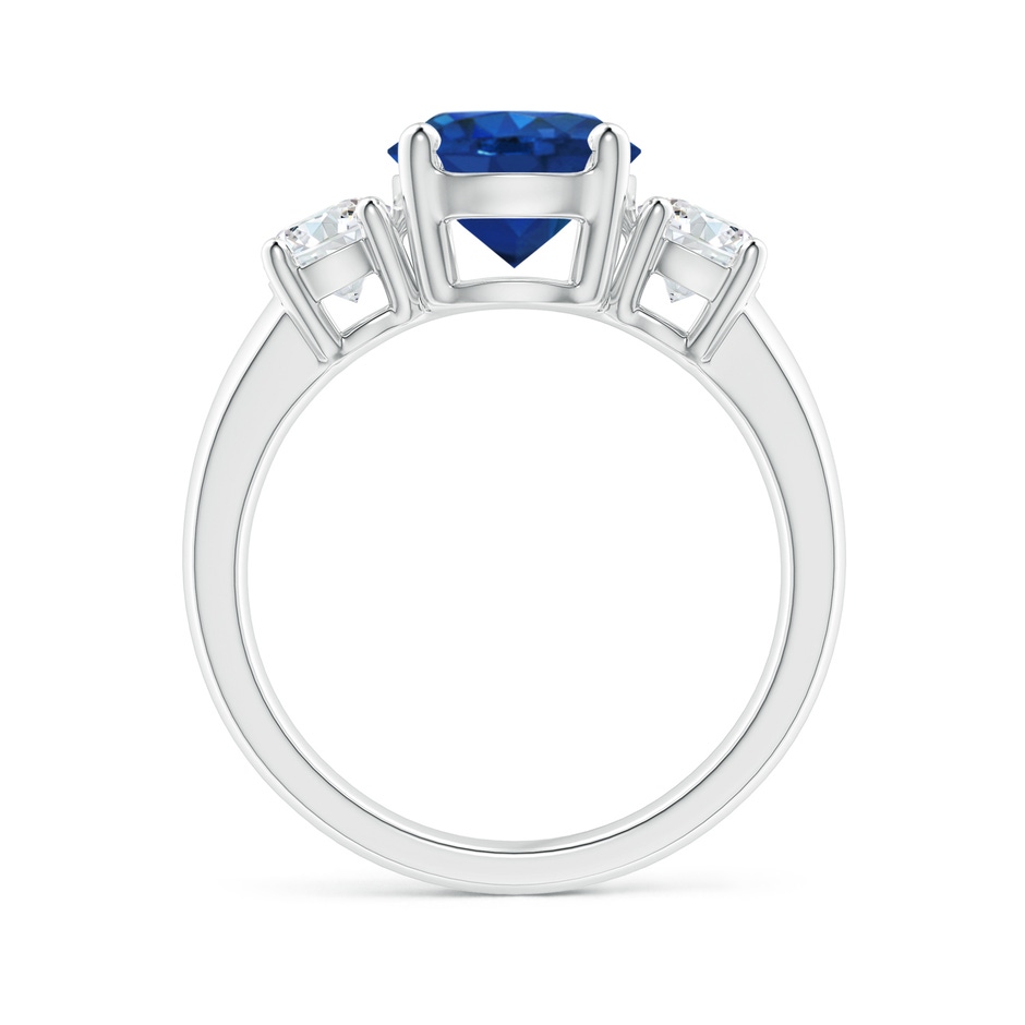 8mm AAA Classic Blue Sapphire and Diamond Three Stone Engagement Ring in White Gold side 199