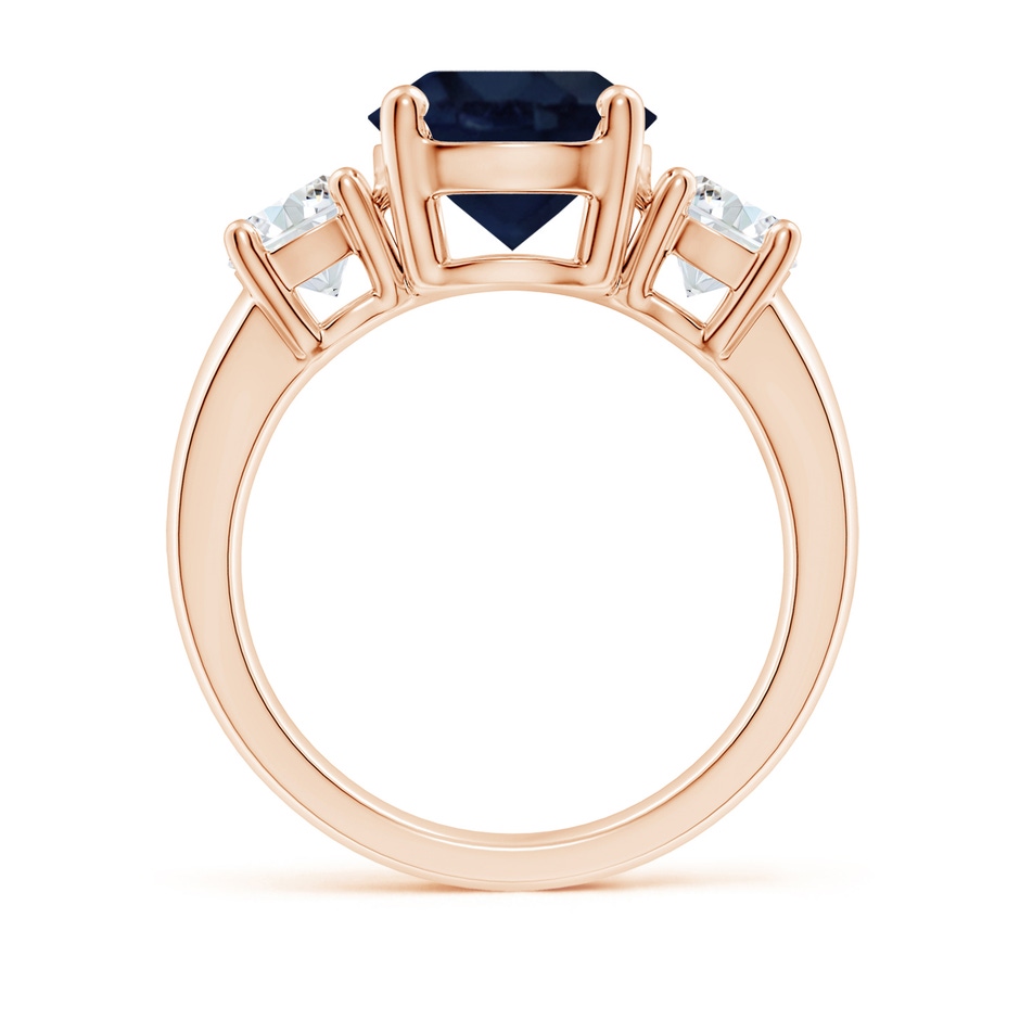 9mm A Classic Blue Sapphire and Diamond Three Stone Engagement Ring in Rose Gold side 199