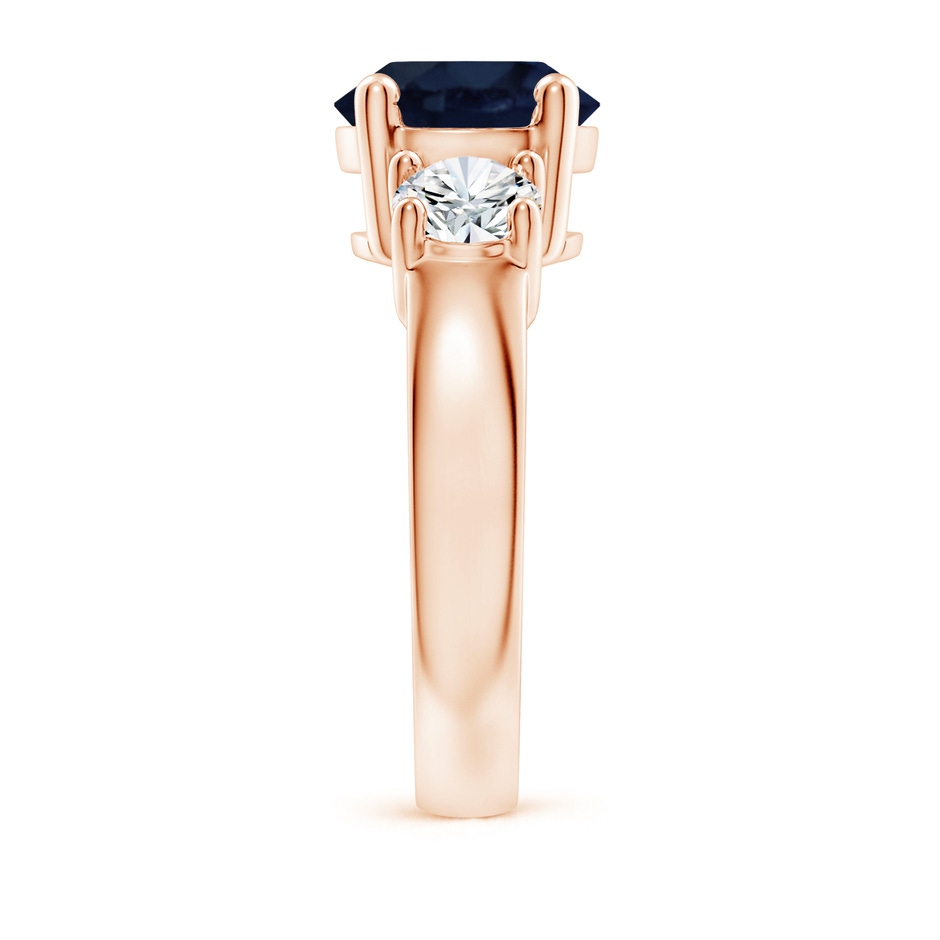 9mm A Classic Blue Sapphire and Diamond Three Stone Engagement Ring in Rose Gold side 299
