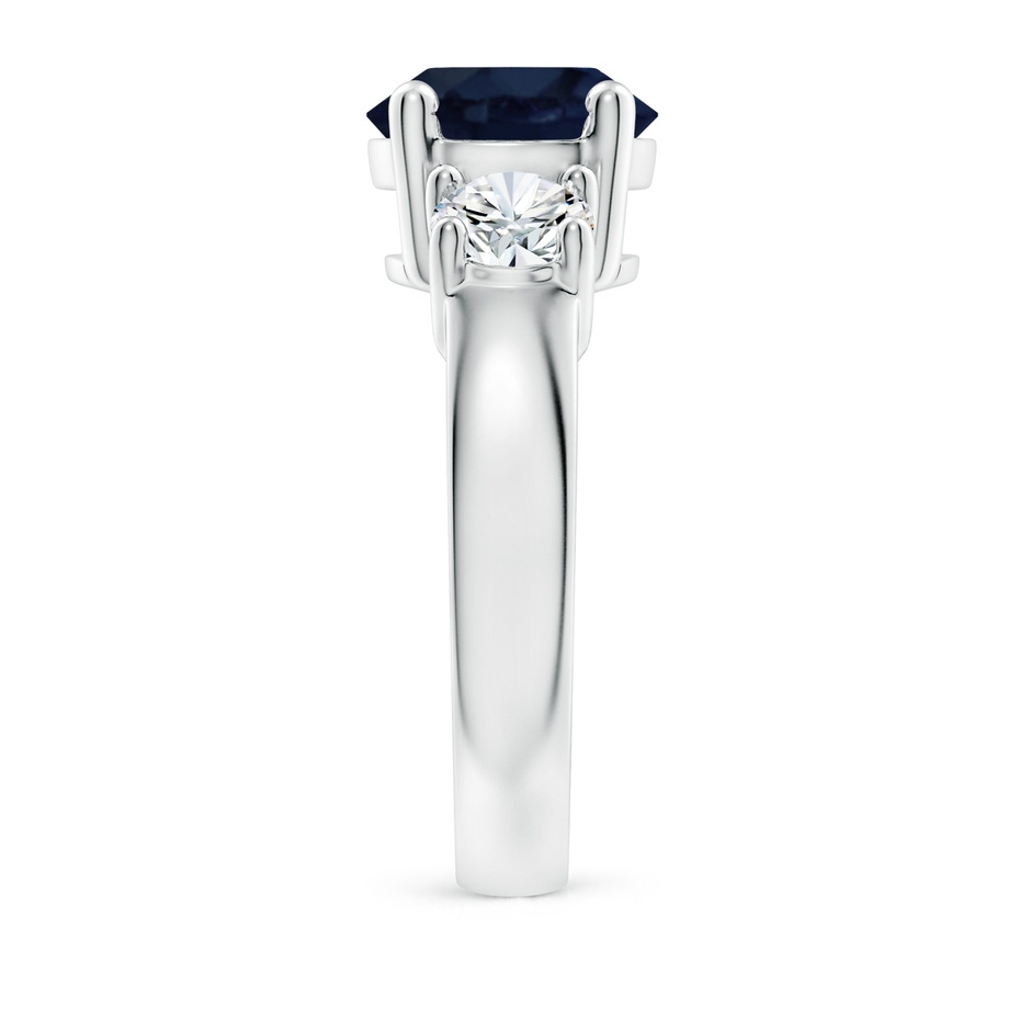 9mm A Classic Blue Sapphire and Diamond Three Stone Engagement Ring in White Gold side 299