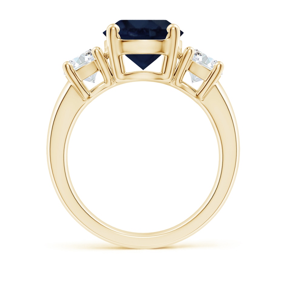 9mm A Classic Blue Sapphire and Diamond Three Stone Engagement Ring in Yellow Gold side 199