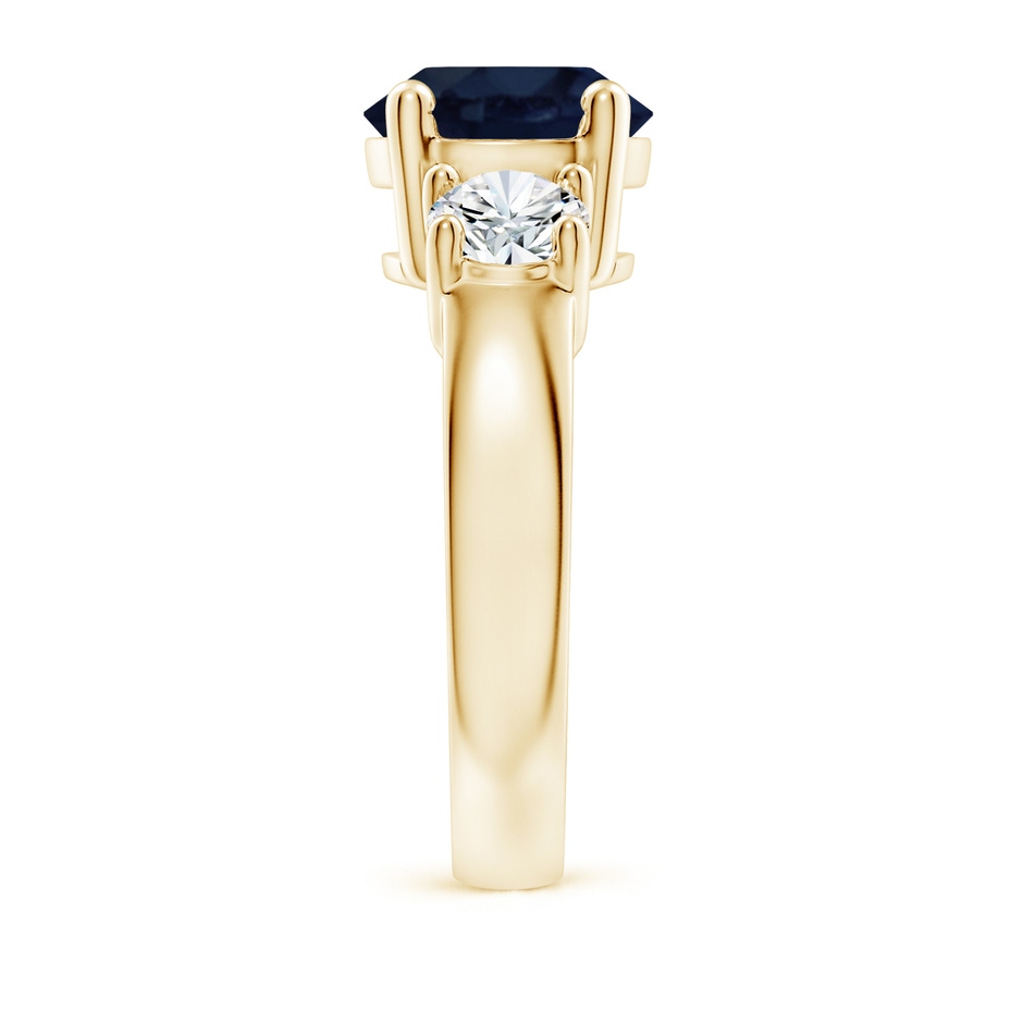 9mm A Classic Blue Sapphire and Diamond Three Stone Engagement Ring in Yellow Gold side 299