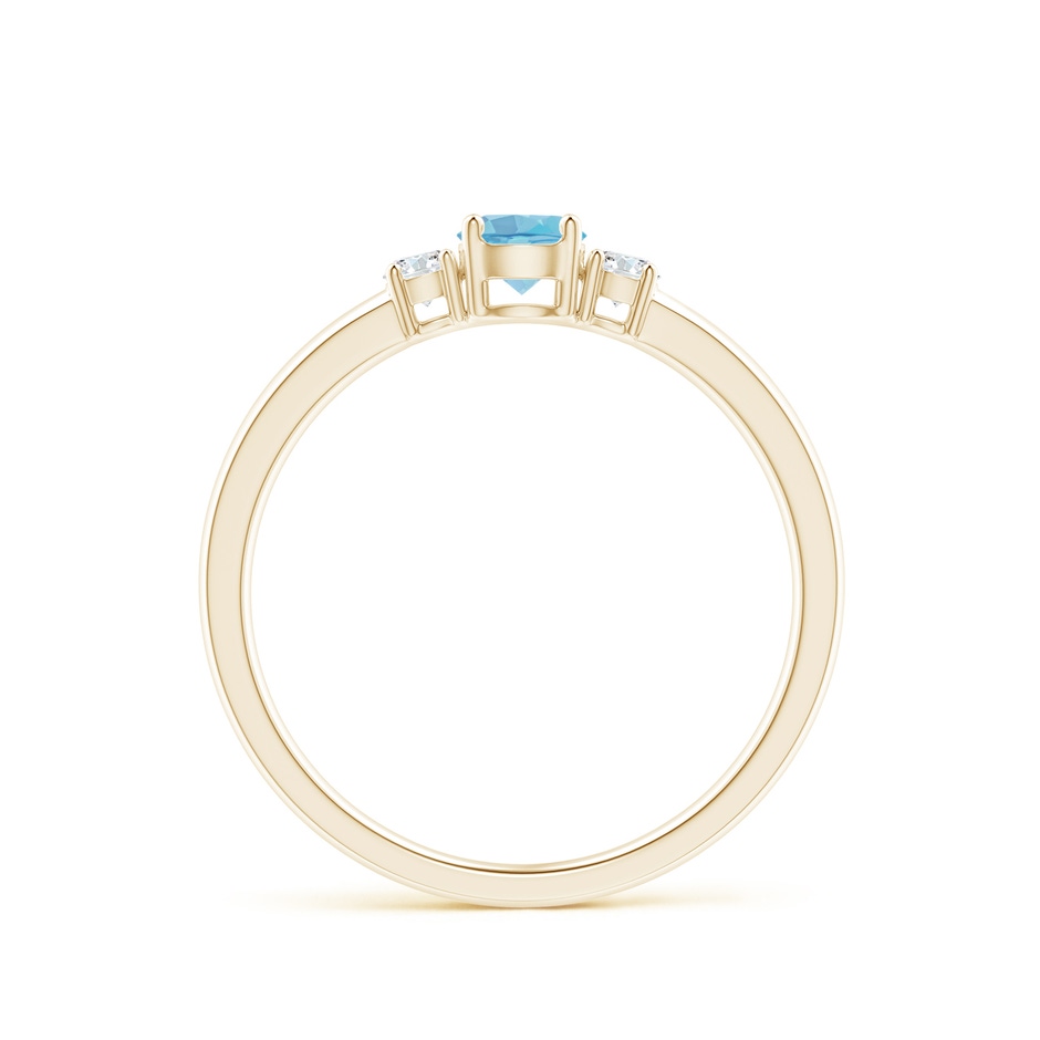 4mm A Classic Swiss Blue Topaz and Diamond Three Stone Ring in Yellow Gold side-1