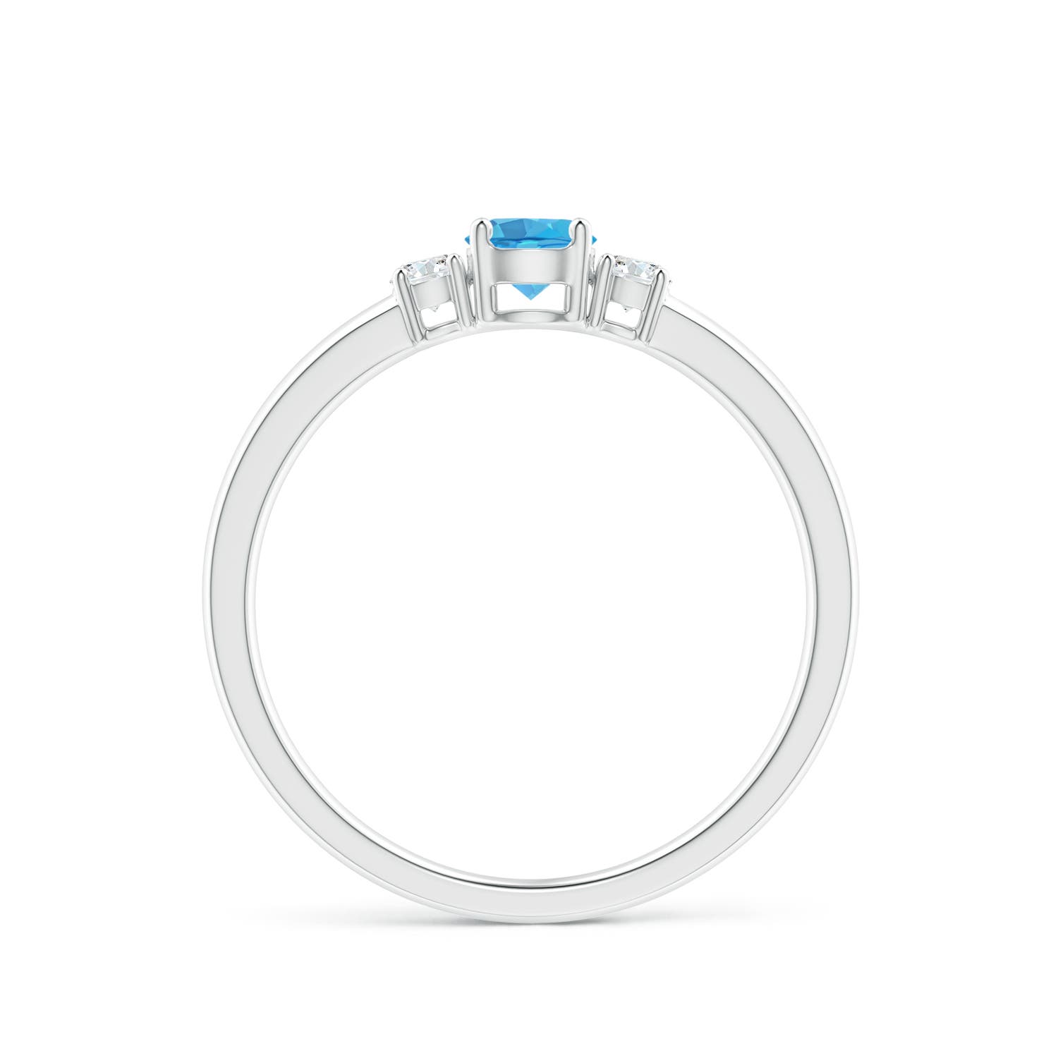 AA - Swiss Blue Topaz / 0.46 CT / 14 KT White Gold