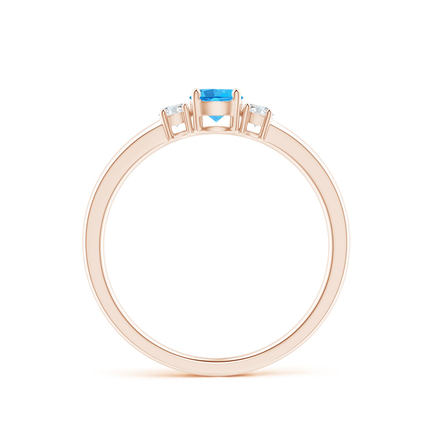 AAA - Swiss Blue Topaz / 0.46 CT / 14 KT Rose Gold