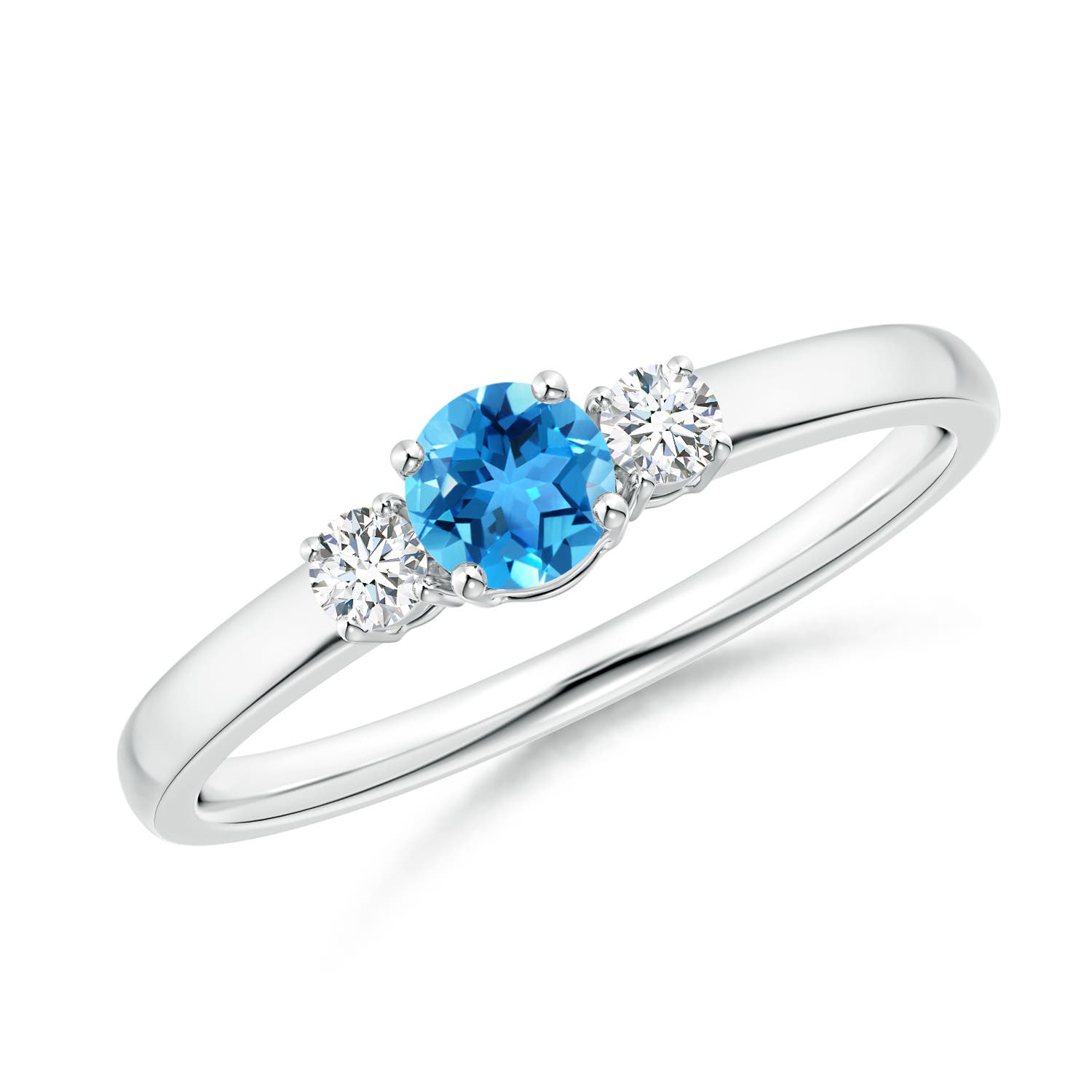 AAA - Swiss Blue Topaz / 0.46 CT / 14 KT White Gold