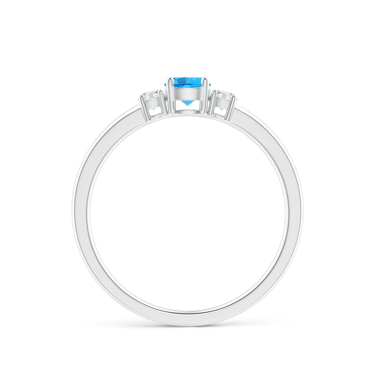 AAA - Swiss Blue Topaz / 0.46 CT / 14 KT White Gold