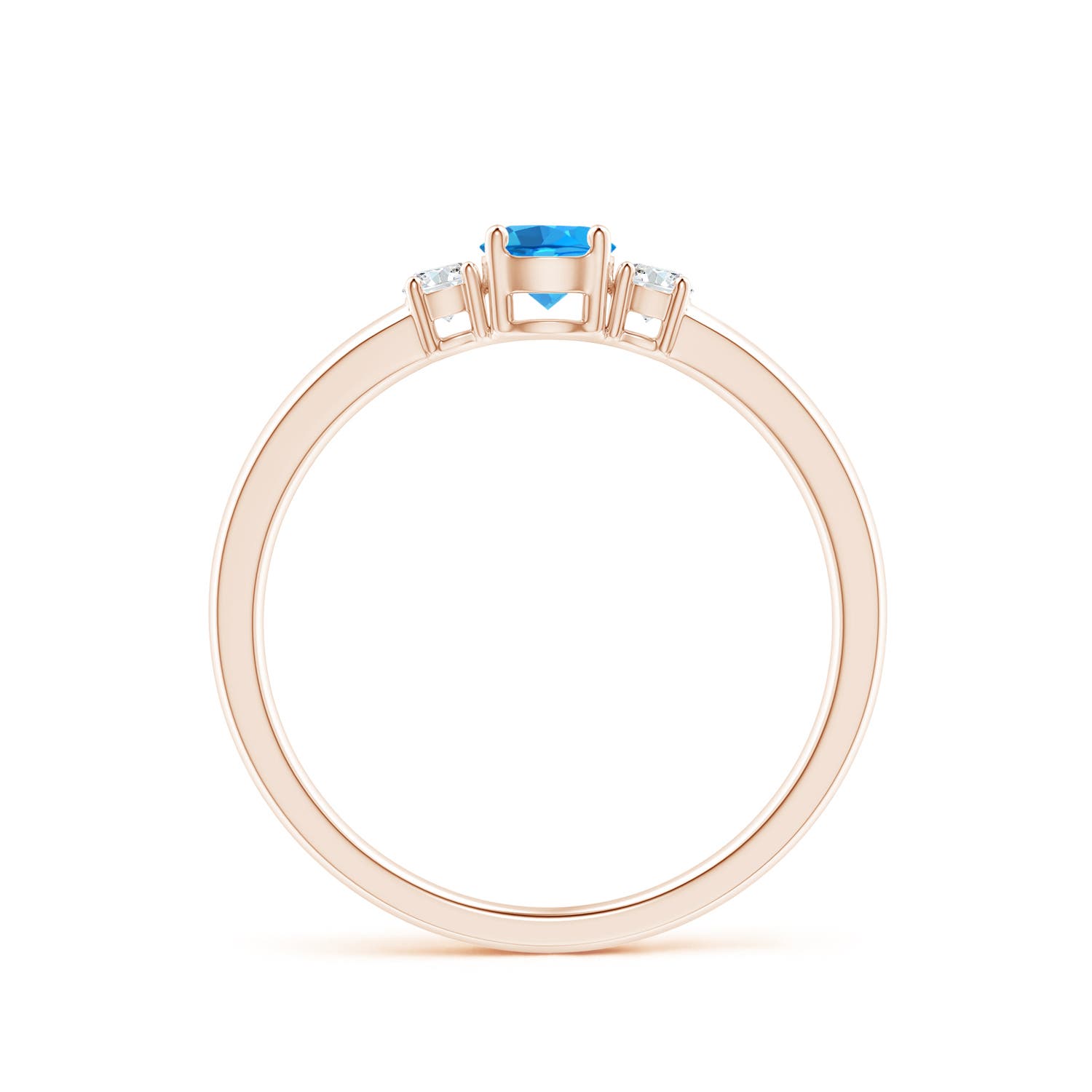 AAAA - Swiss Blue Topaz / 0.46 CT / 14 KT Rose Gold