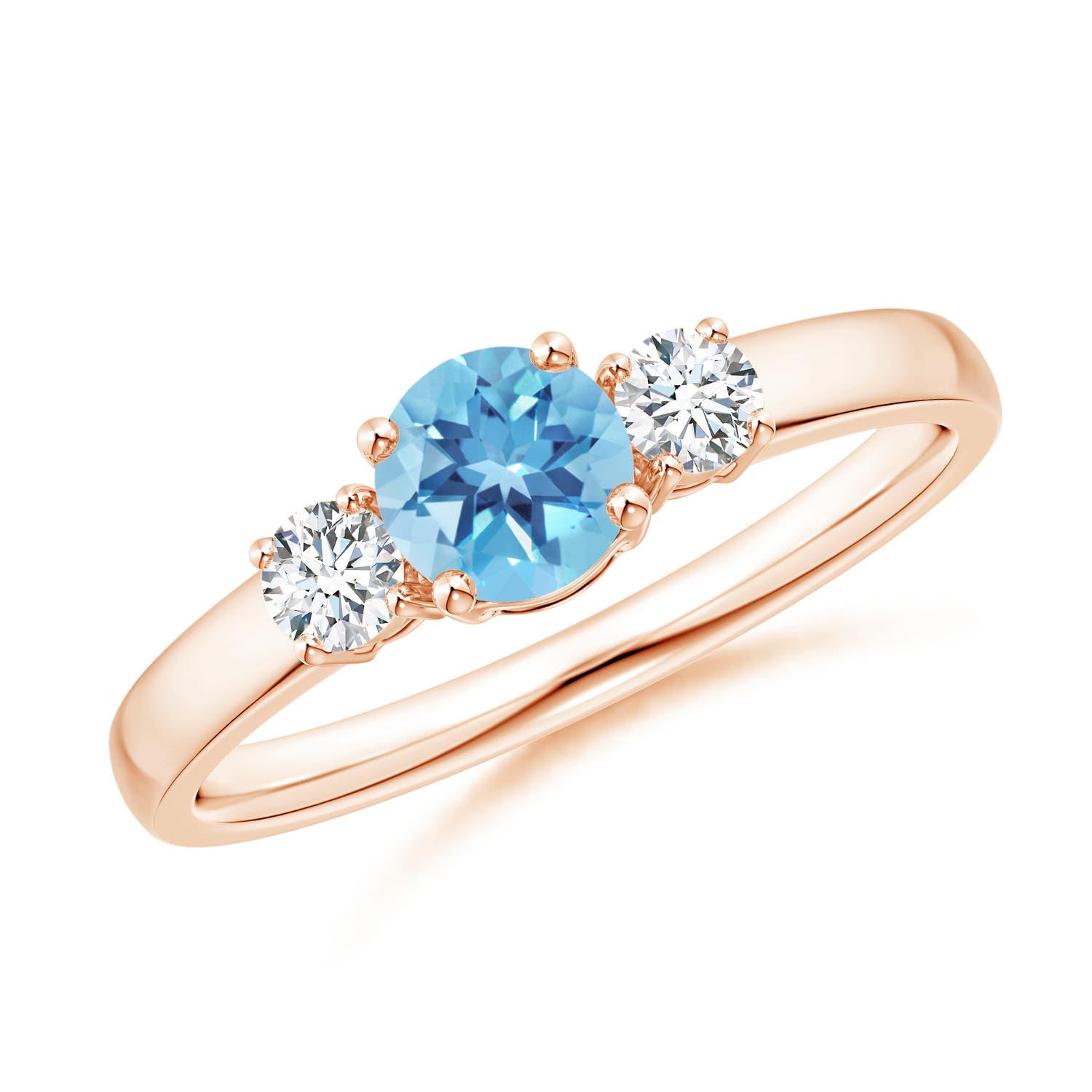 A - Swiss Blue Topaz / 0.81 CT / 14 KT Rose Gold