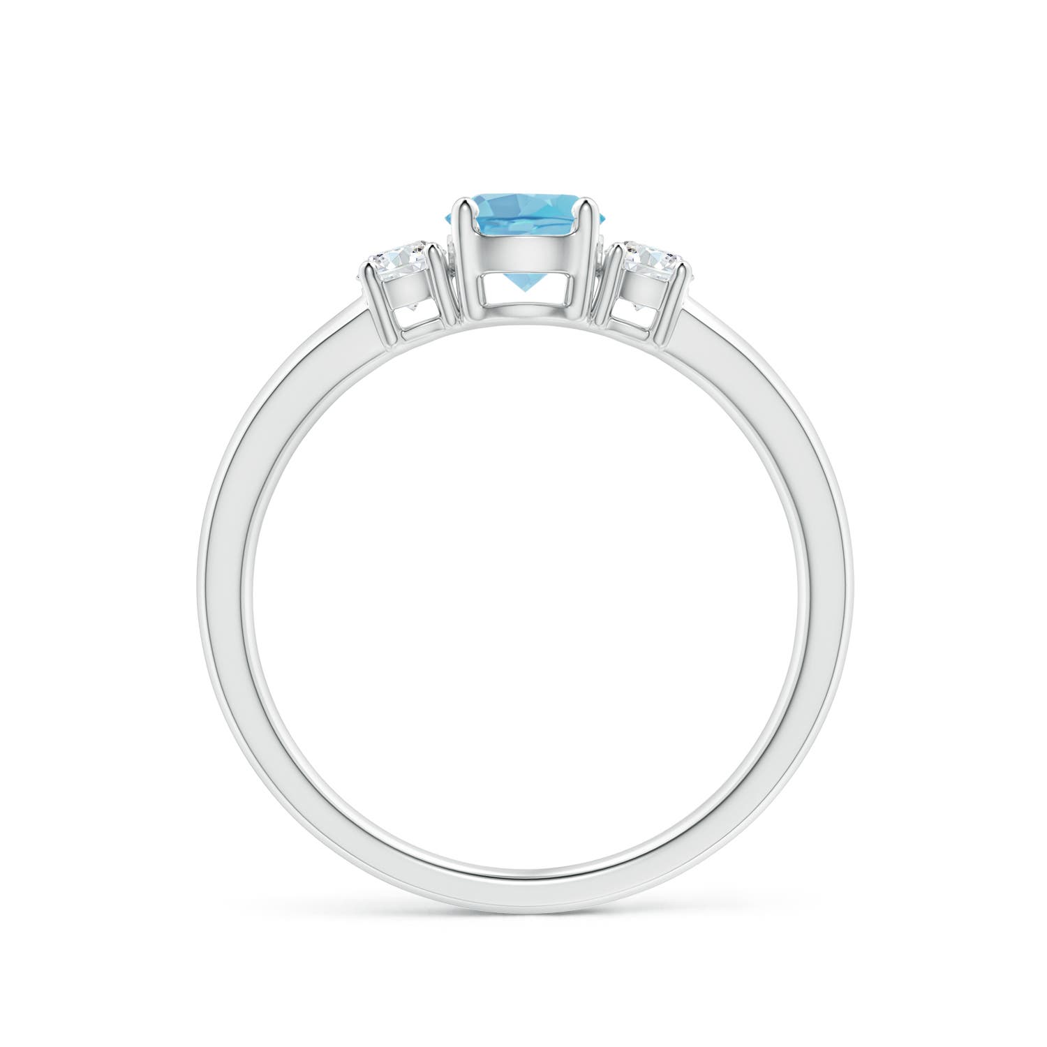 A - Swiss Blue Topaz / 0.81 CT / 14 KT White Gold