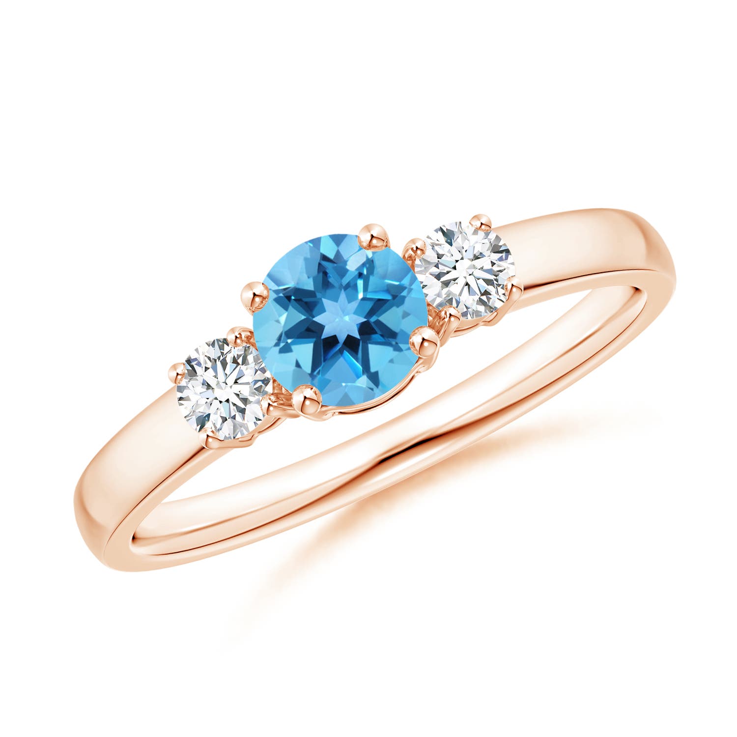 AA - Swiss Blue Topaz / 0.81 CT / 14 KT Rose Gold