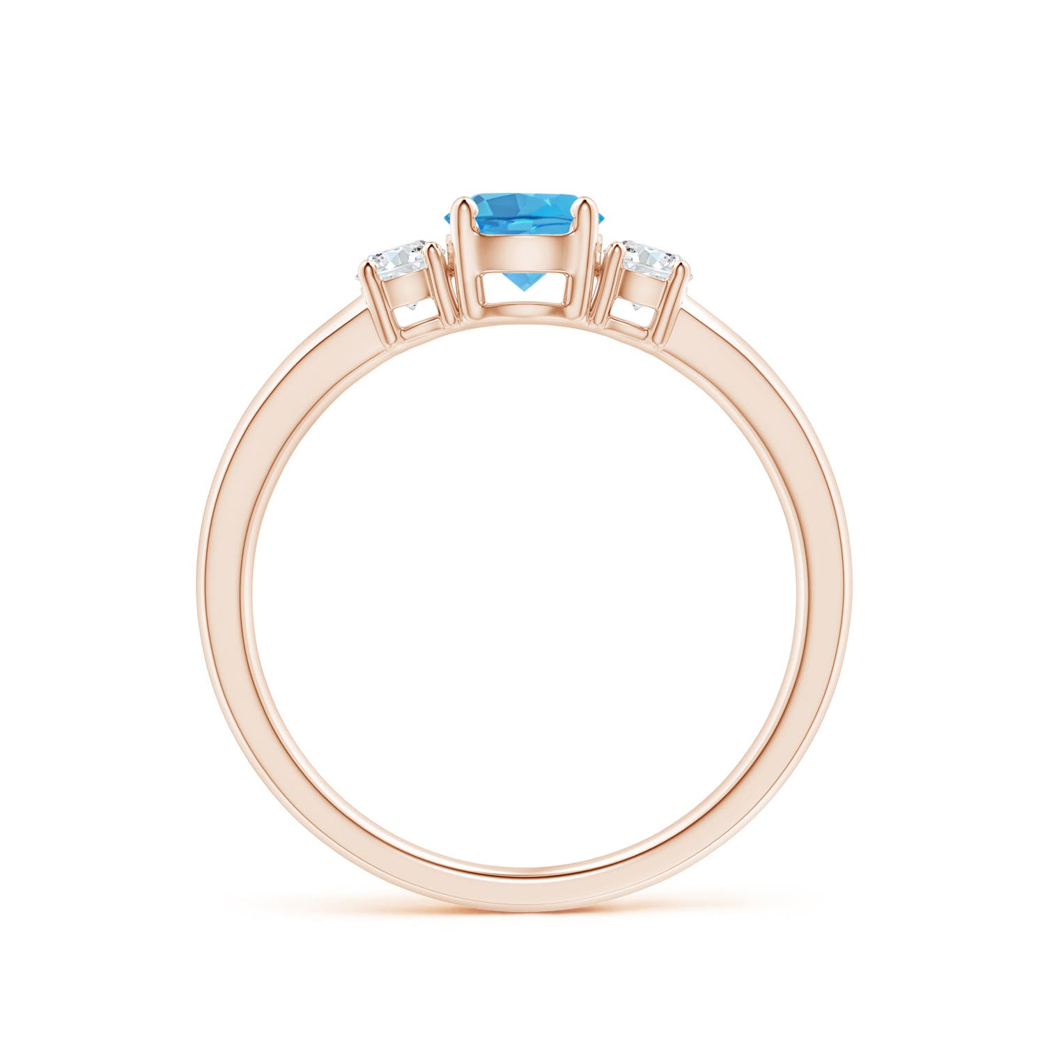 AA - Swiss Blue Topaz / 0.81 CT / 14 KT Rose Gold