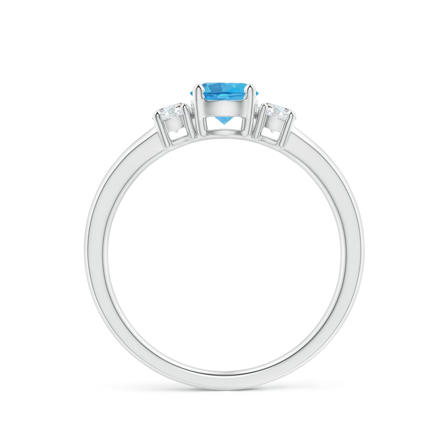 AA - Swiss Blue Topaz / 0.81 CT / 14 KT White Gold