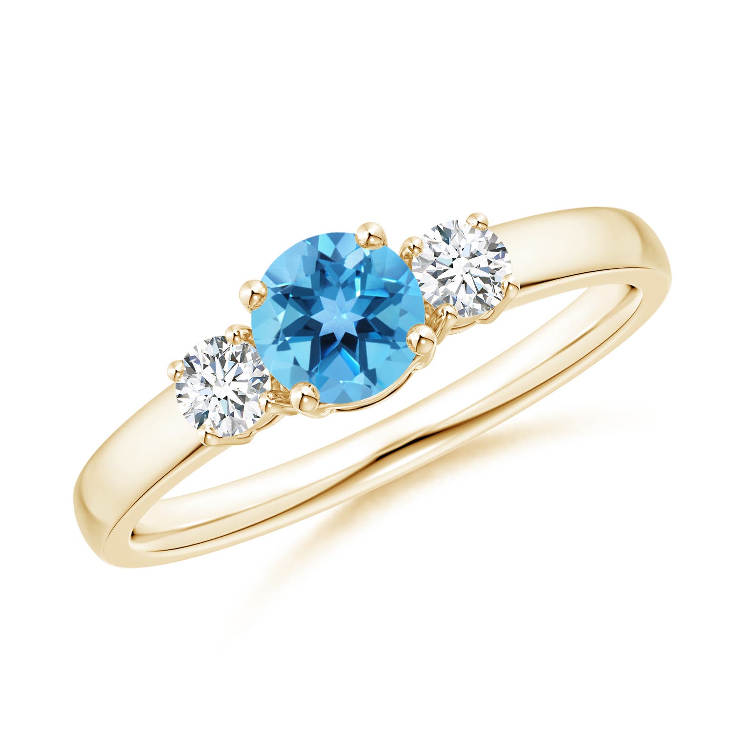 AA - Swiss Blue Topaz / 0.81 CT / 14 KT Yellow Gold