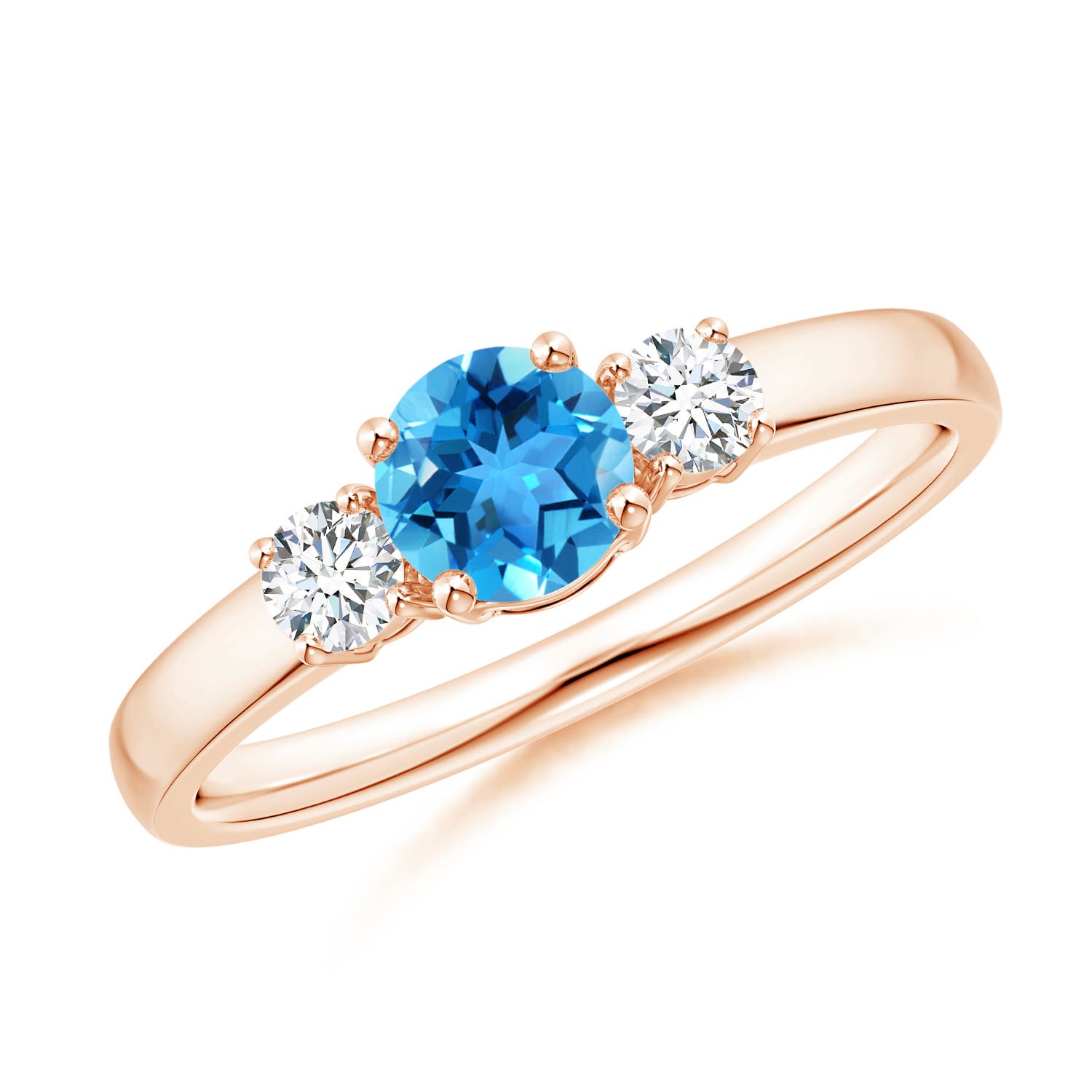 AAA - Swiss Blue Topaz / 0.81 CT / 14 KT Rose Gold