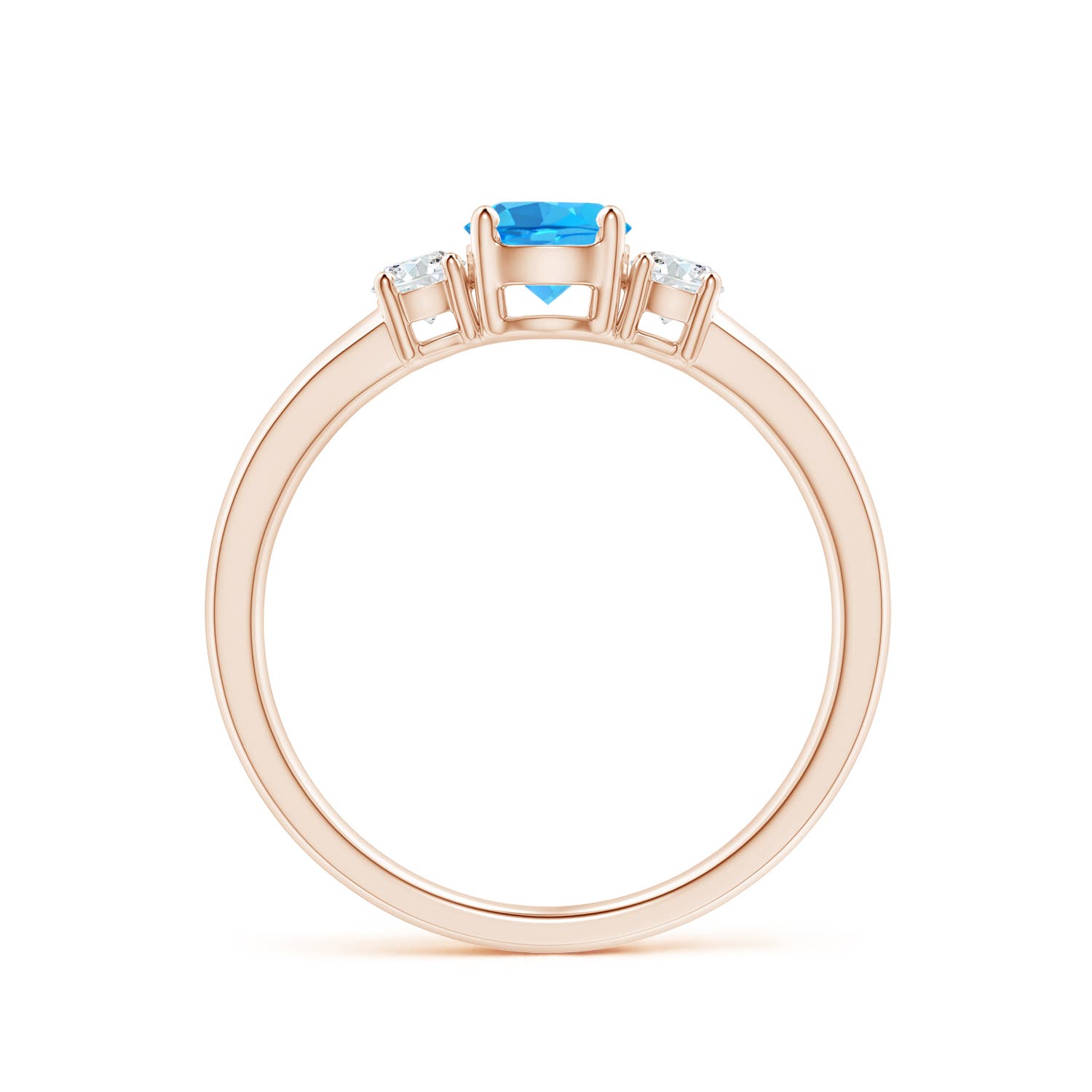 AAA - Swiss Blue Topaz / 0.81 CT / 14 KT Rose Gold