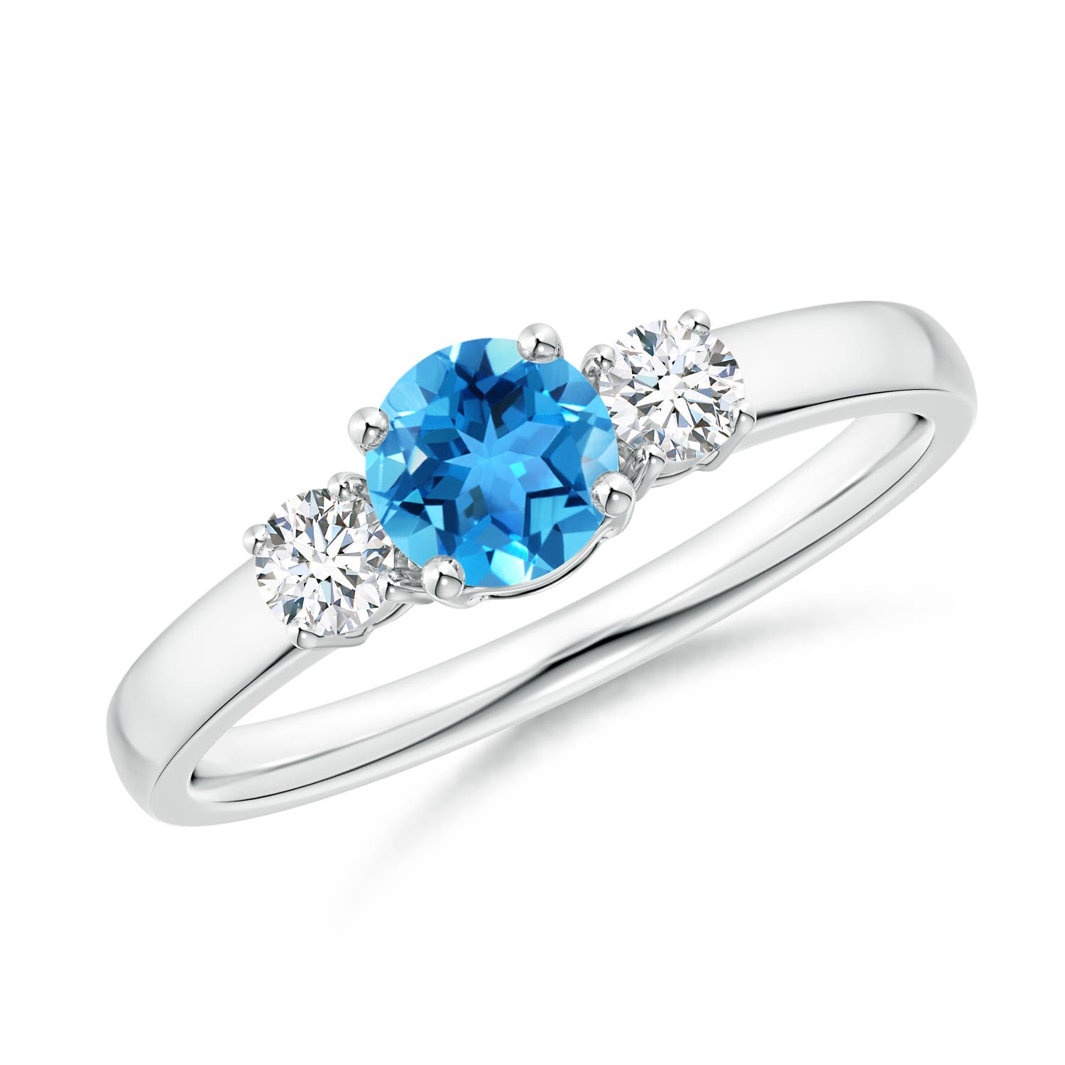 AAA - Swiss Blue Topaz / 0.81 CT / 14 KT White Gold