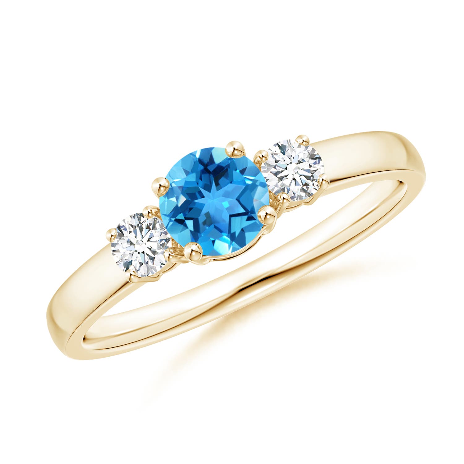 AAA - Swiss Blue Topaz / 0.81 CT / 14 KT Yellow Gold