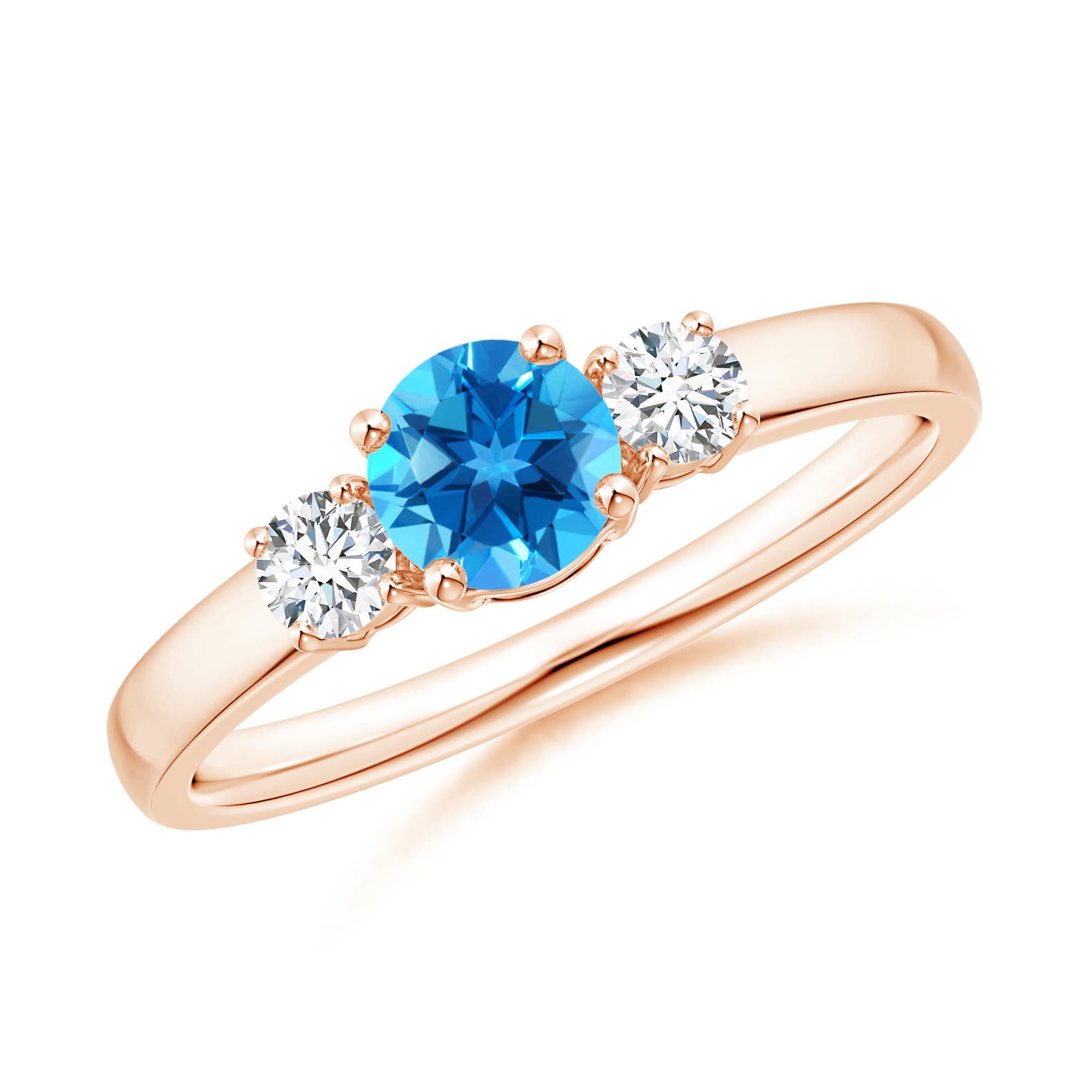 AAAA - Swiss Blue Topaz / 0.81 CT / 14 KT Rose Gold