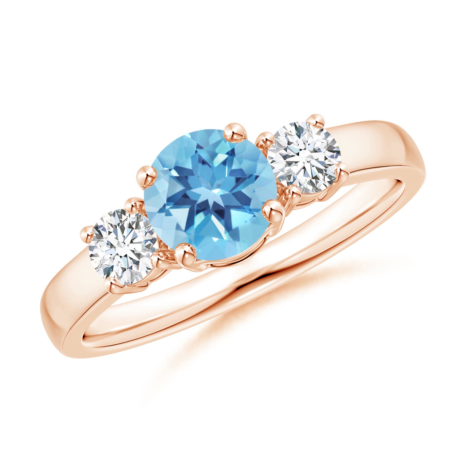 A - Swiss Blue Topaz / 1.27 CT / 14 KT Rose Gold