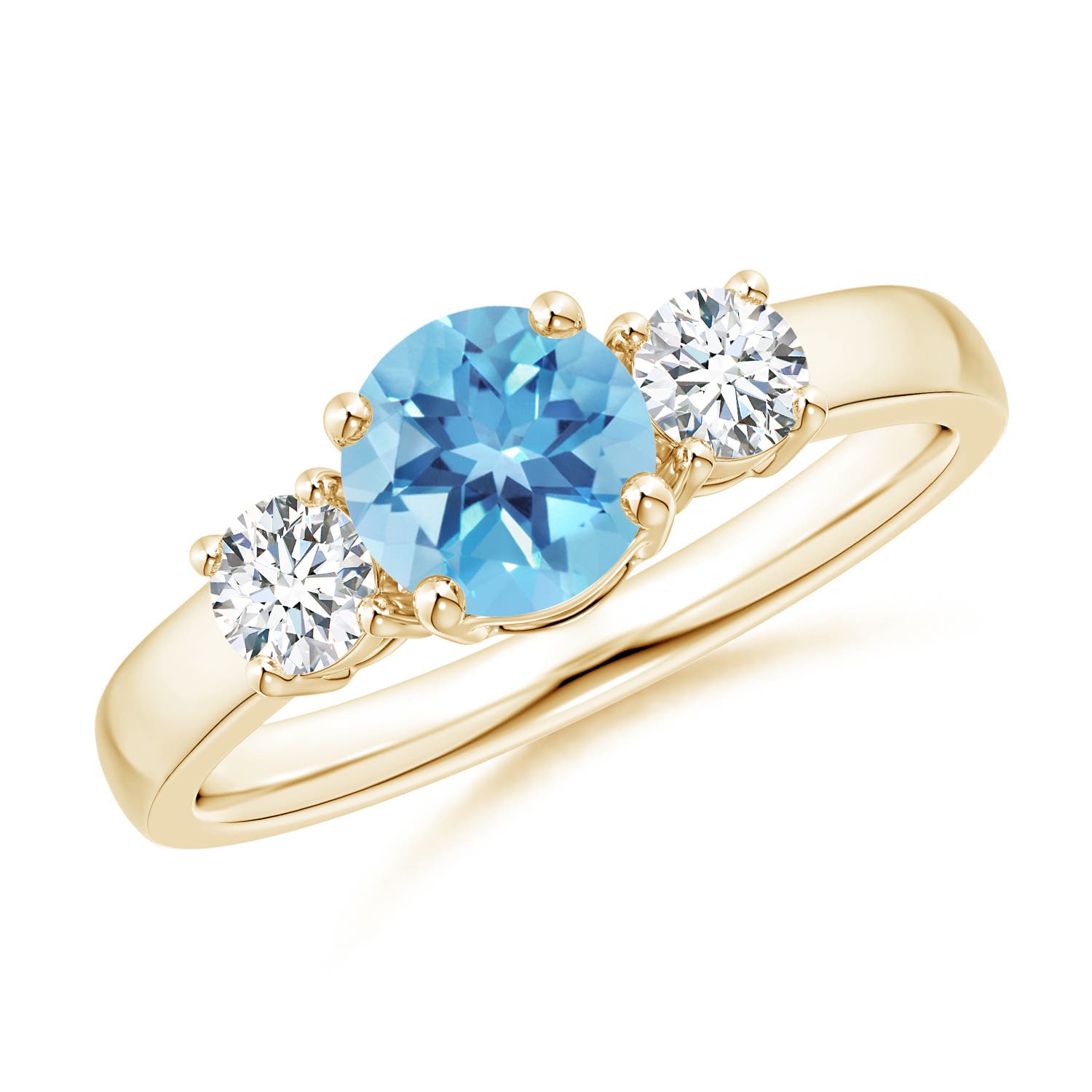 A - Swiss Blue Topaz / 1.27 CT / 14 KT Yellow Gold