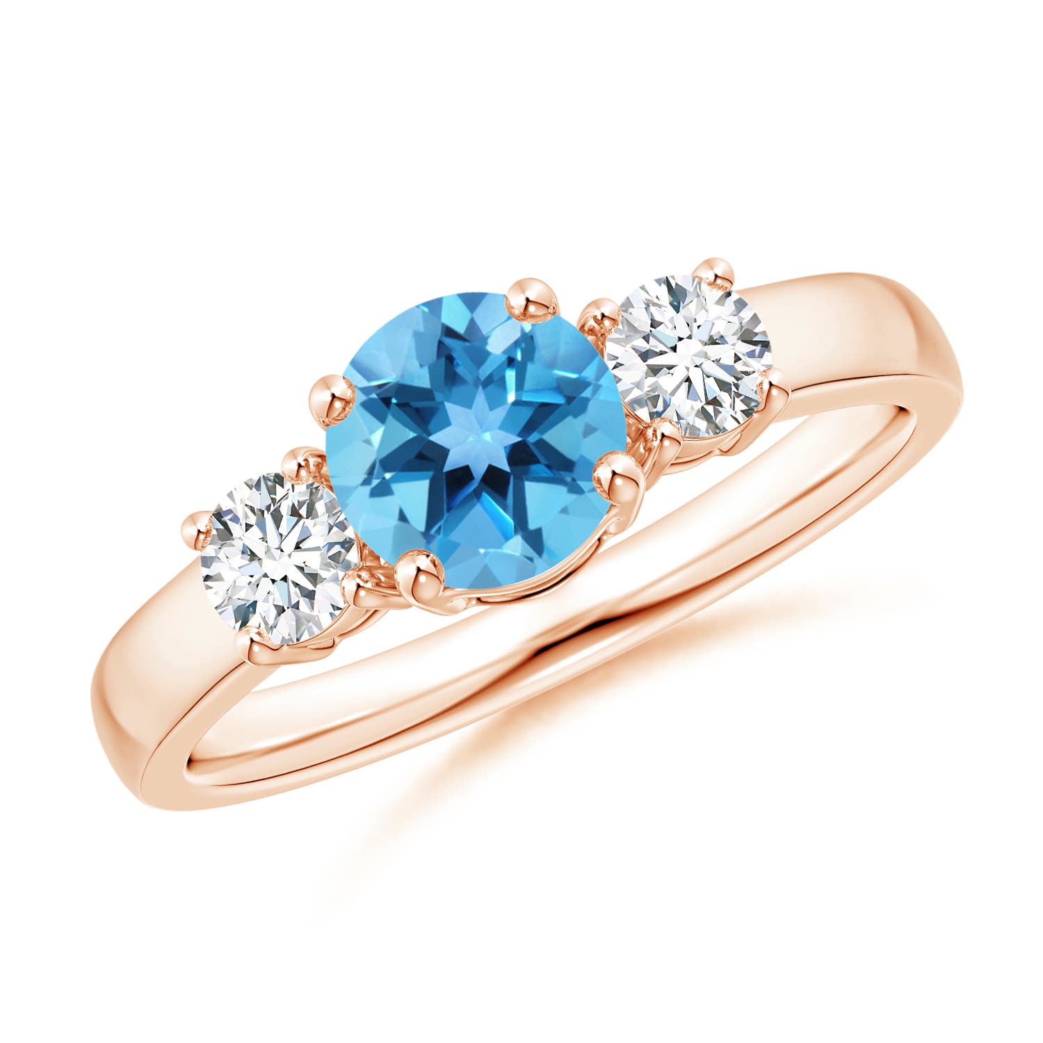 AA - Swiss Blue Topaz / 1.27 CT / 14 KT Rose Gold