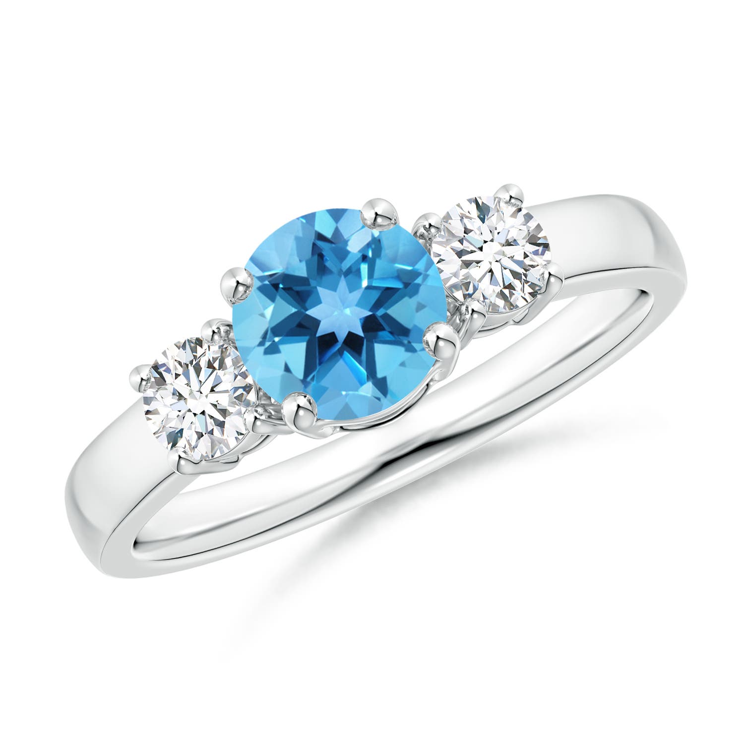 AA - Swiss Blue Topaz / 1.27 CT / 14 KT White Gold