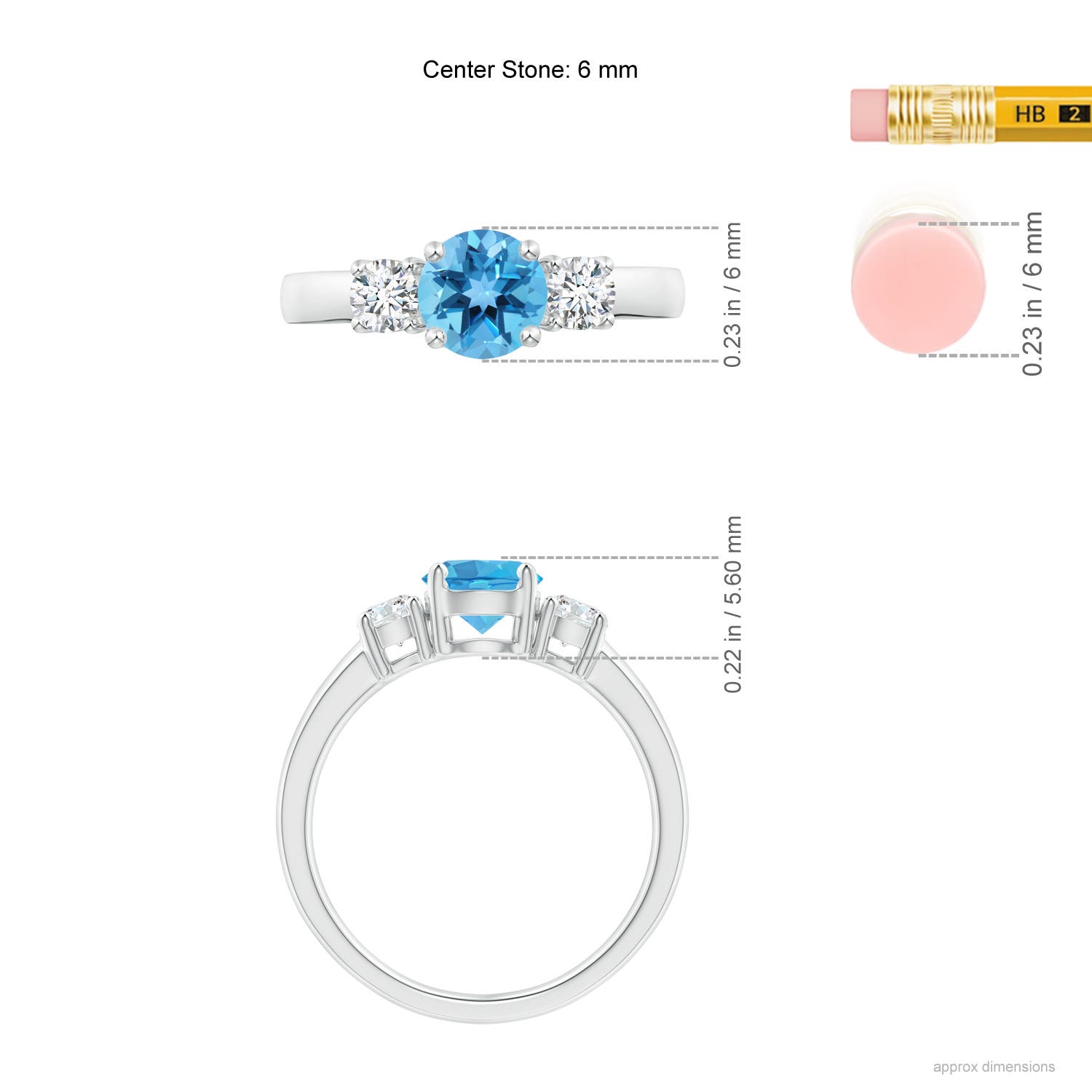 AA - Swiss Blue Topaz / 1.27 CT / 14 KT White Gold