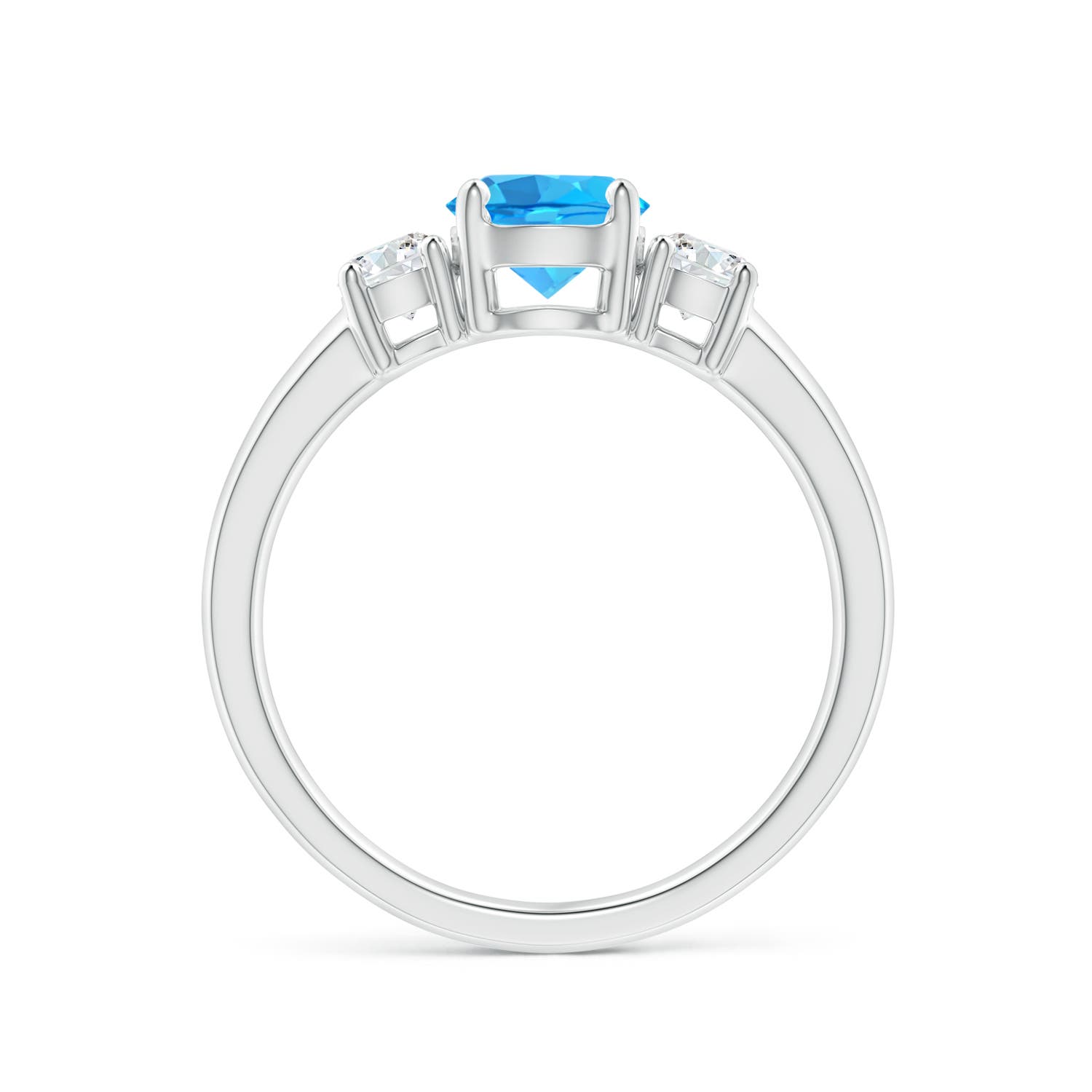 AAA - Swiss Blue Topaz / 1.27 CT / 14 KT White Gold