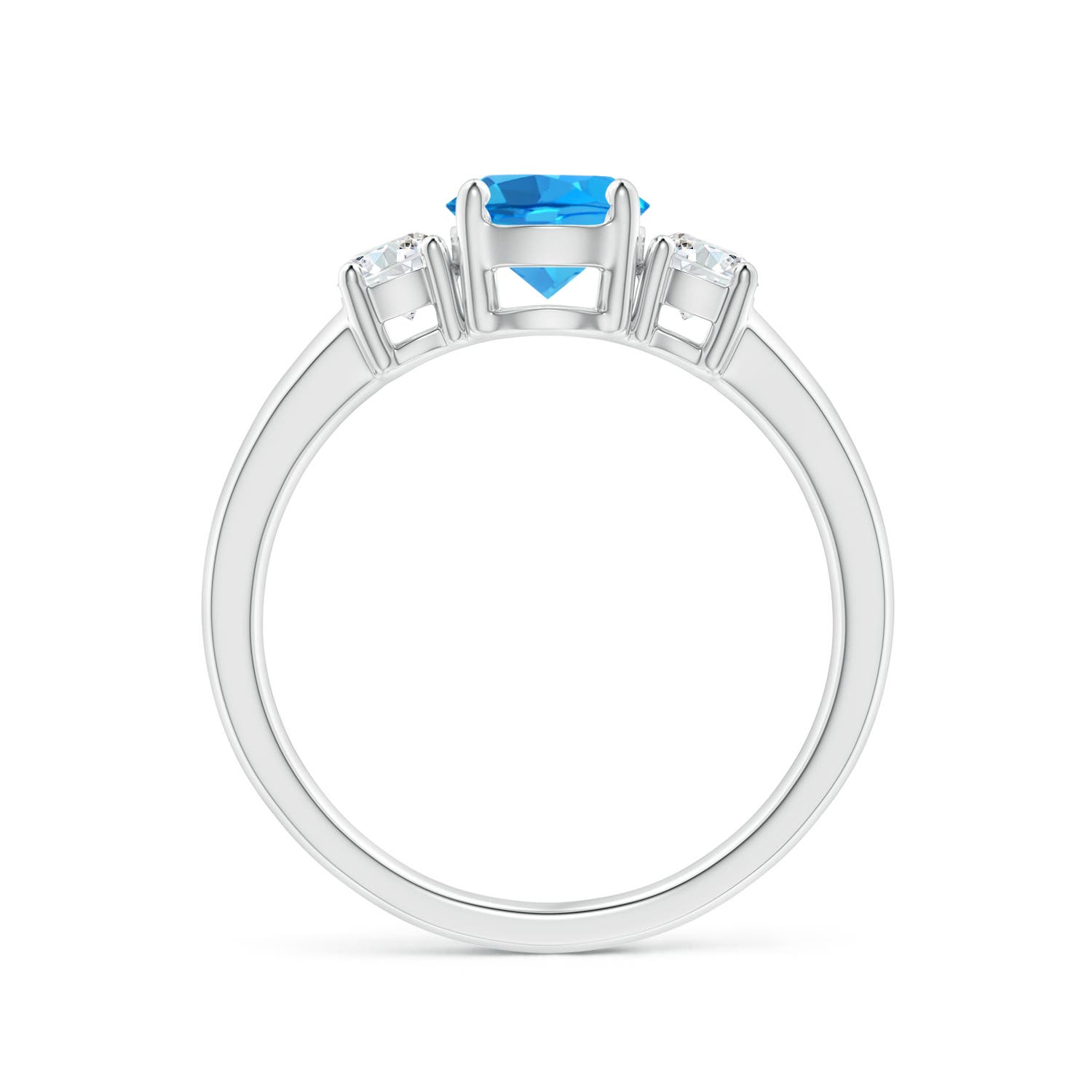 AAAA - Swiss Blue Topaz / 1.27 CT / 14 KT White Gold