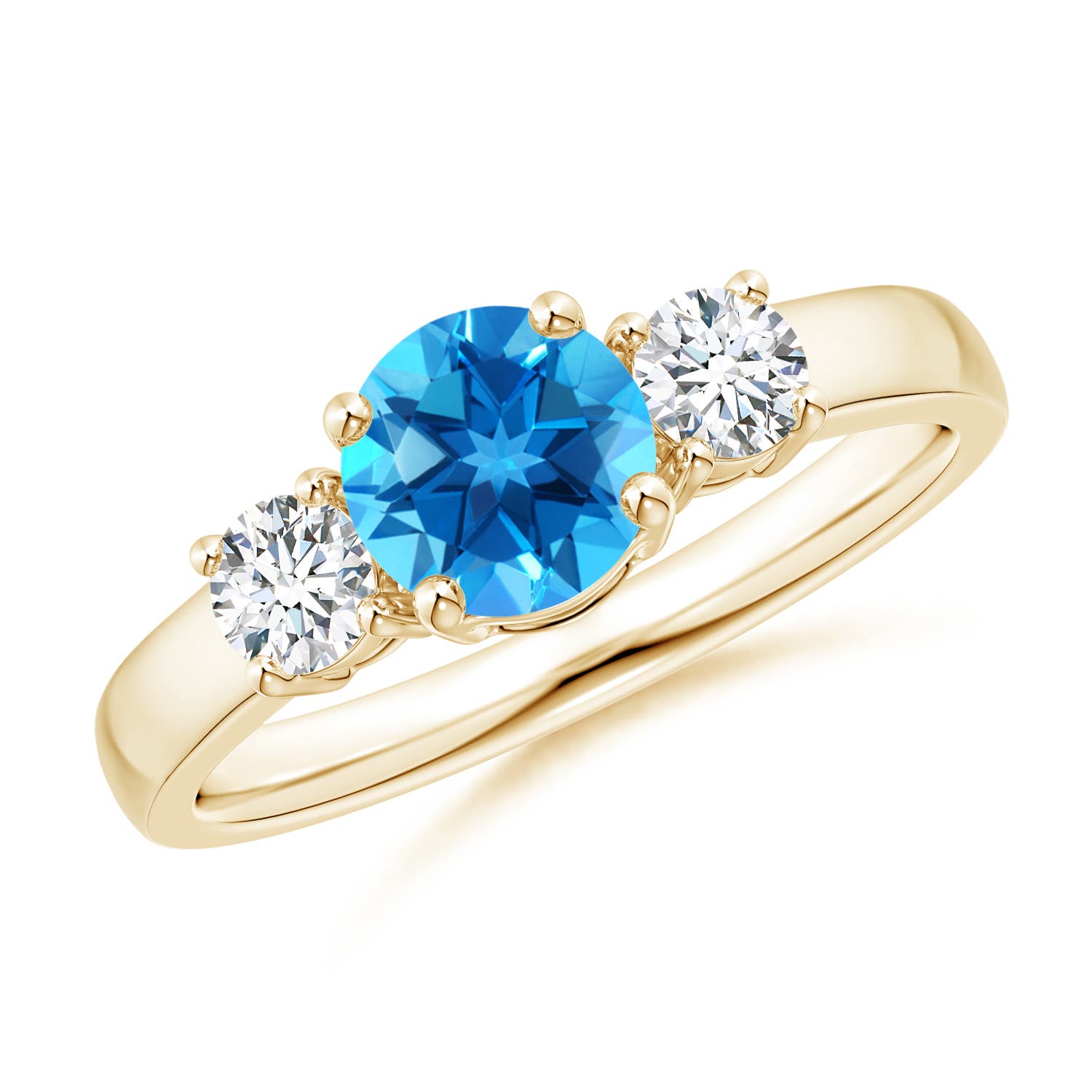 AAAA - Swiss Blue Topaz / 1.27 CT / 14 KT Yellow Gold