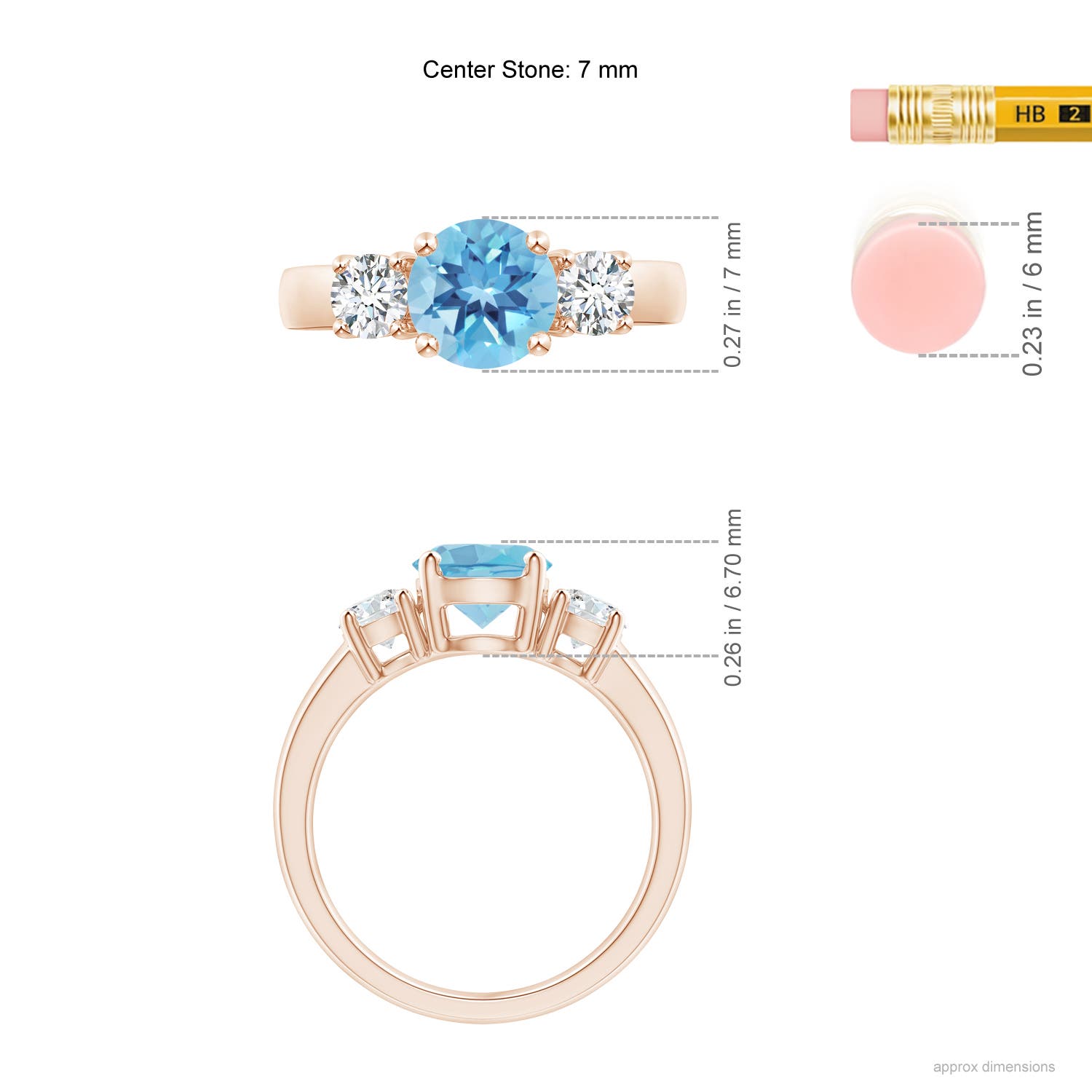 A - Swiss Blue Topaz / 2.01 CT / 14 KT Rose Gold