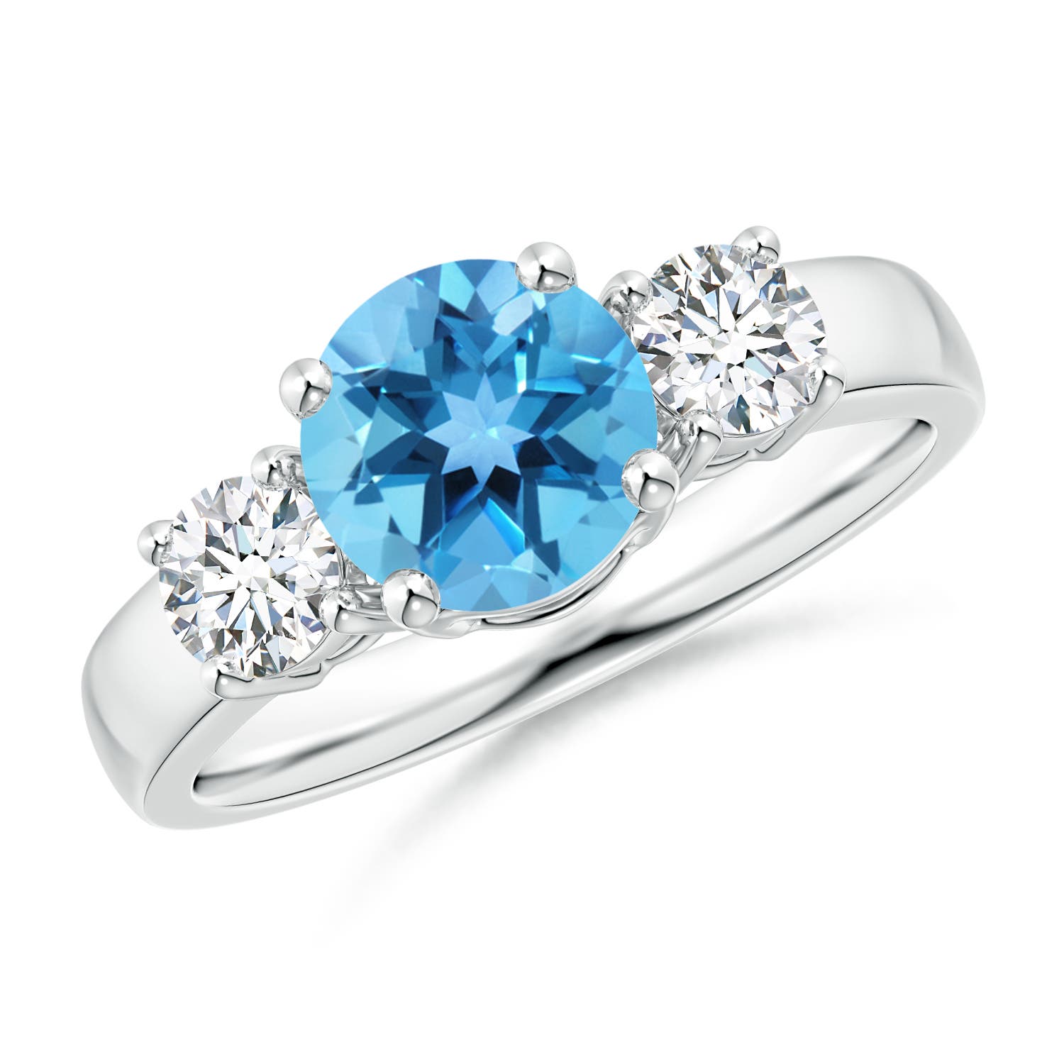 AA - Swiss Blue Topaz / 2.01 CT / 14 KT White Gold