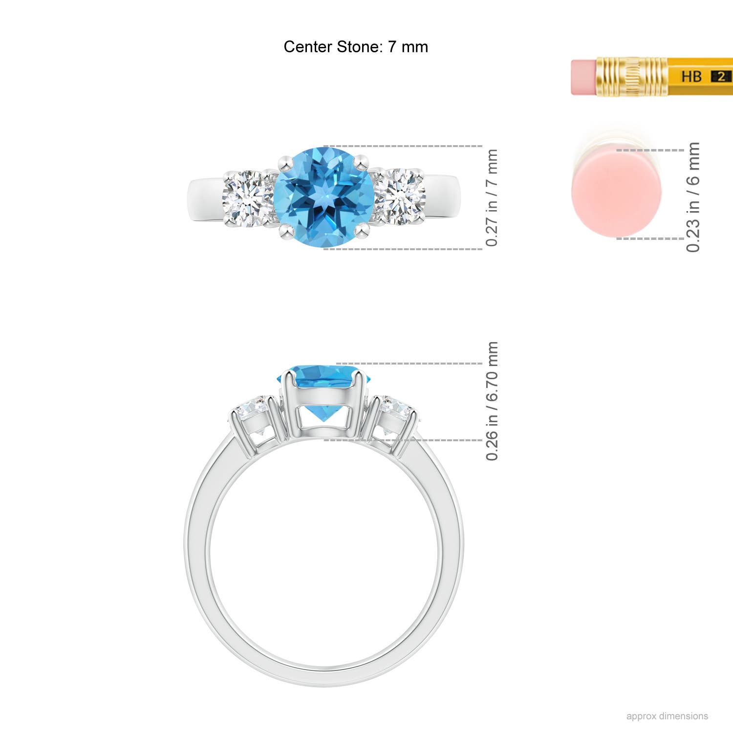 AA - Swiss Blue Topaz / 2.01 CT / 14 KT White Gold