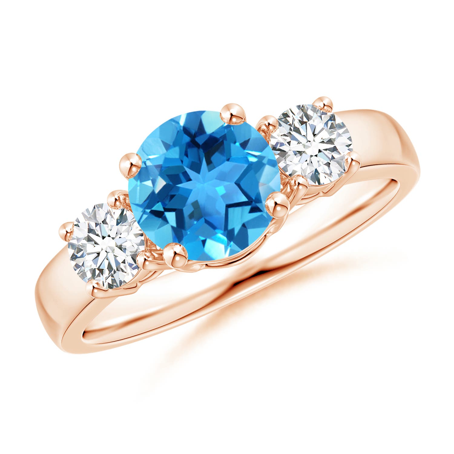 AAA - Swiss Blue Topaz / 2.01 CT / 14 KT Rose Gold