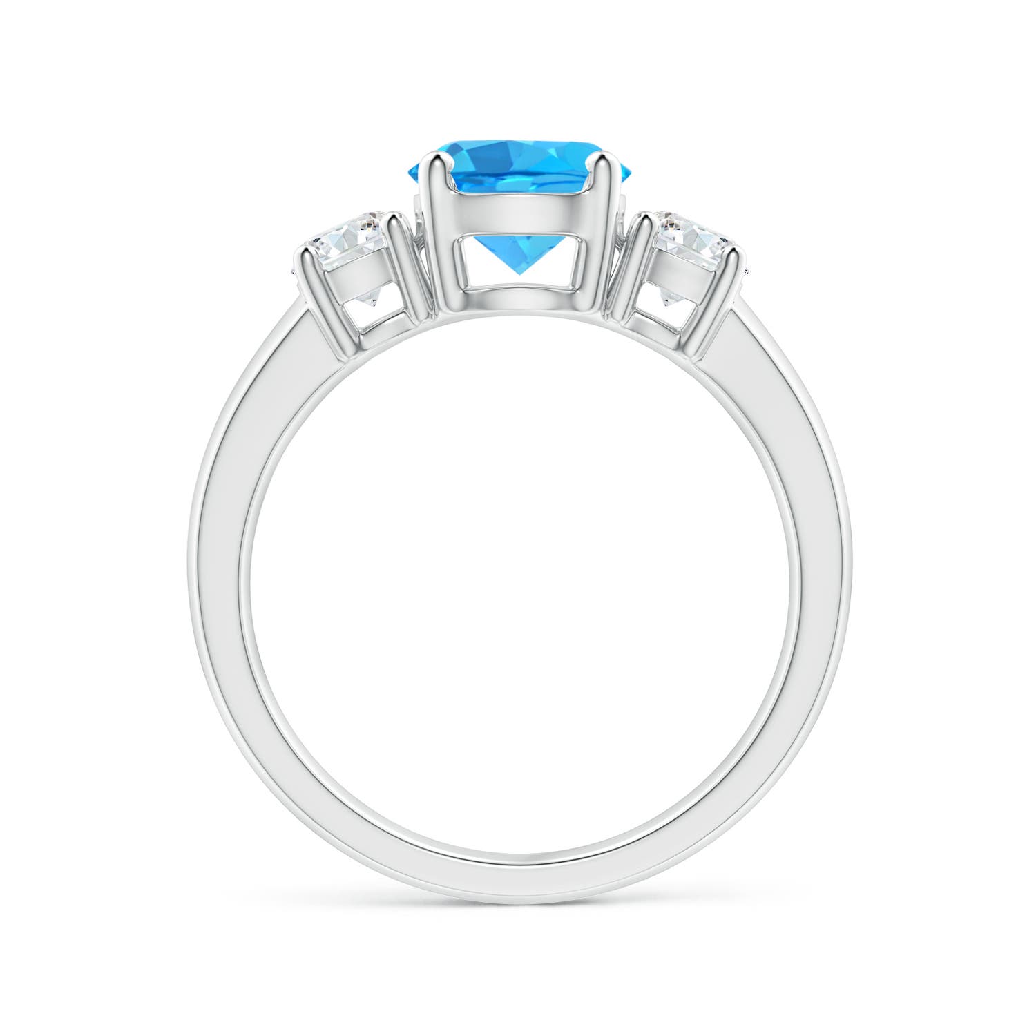 AAA - Swiss Blue Topaz / 2.01 CT / 14 KT White Gold