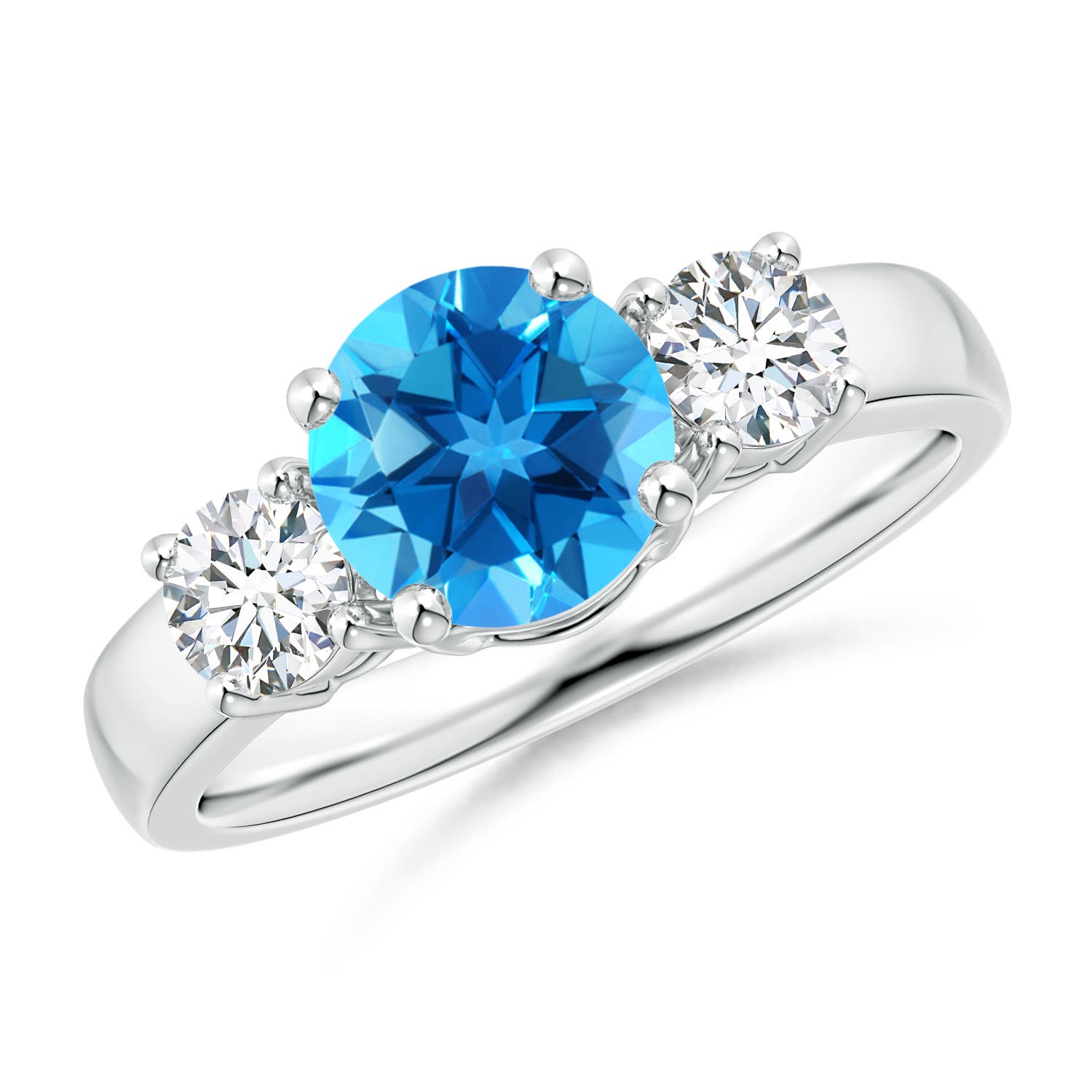 AAAA - Swiss Blue Topaz / 2.01 CT / 14 KT White Gold