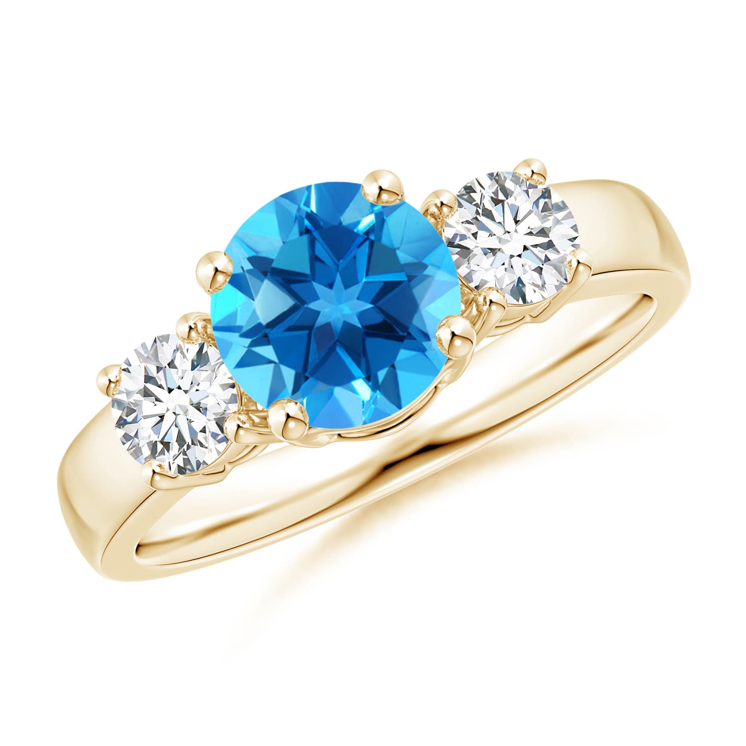 AAAA - Swiss Blue Topaz / 2.01 CT / 14 KT Yellow Gold