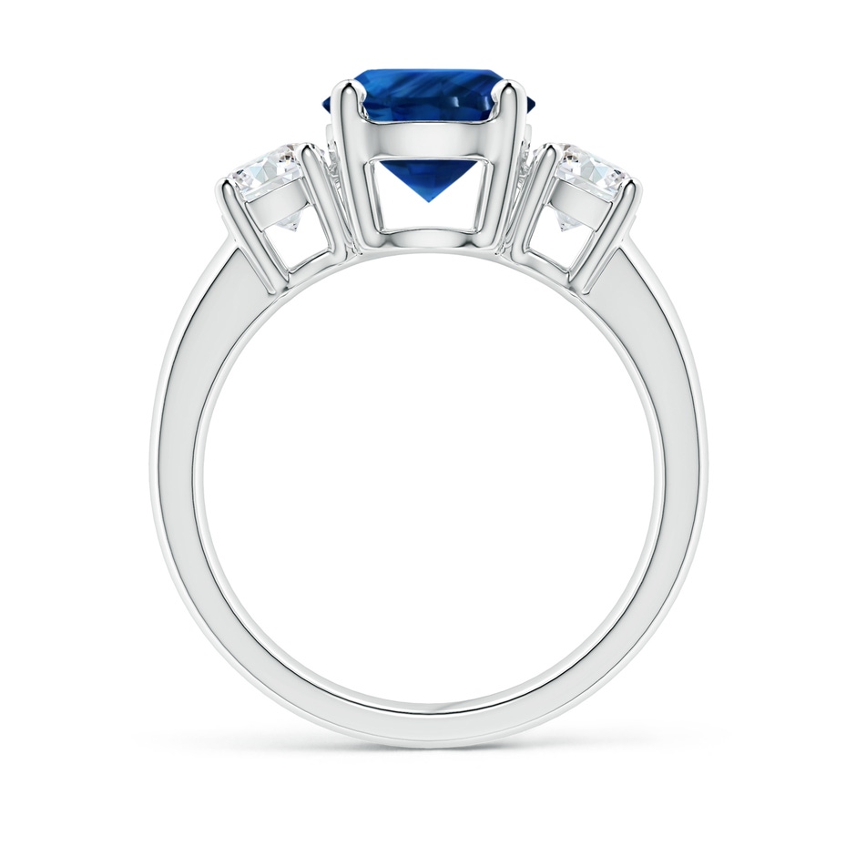 7.84-7.94x5.06mm AAA Classic GIA Certified Blue Sapphire Three Stone Ring with Diamonds in 18K White Gold Side 199