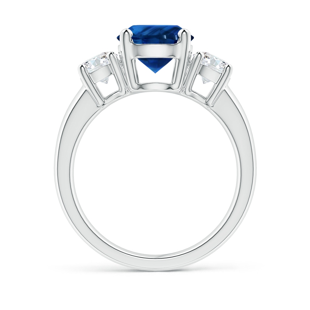 7.84-7.94x5.06mm AAA Classic GIA Certified Blue Sapphire Three Stone Ring with Diamonds in White Gold - side 199
