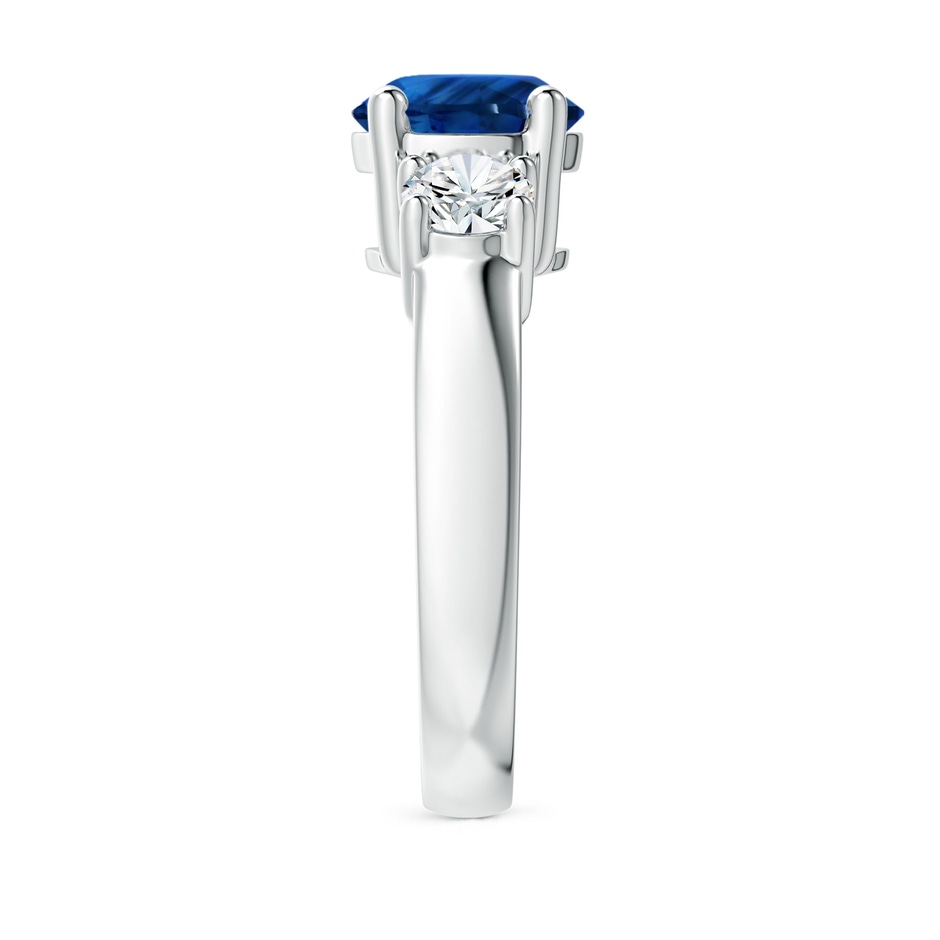 7.84-7.94x5.06mm AAA Classic GIA Certified Blue Sapphire Three Stone Ring with Diamonds in White Gold side 399